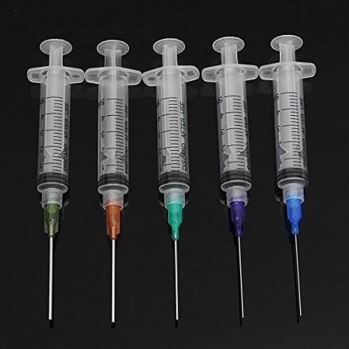 5Pcs 5Ml Blunt Tip Syringes with Sealed Press Tips - Perfect for Makeup, DIY Crafts, Oil Ink & Glue Application (Great for Tattoo Artists, Nail Art & Small Precision Tasks)