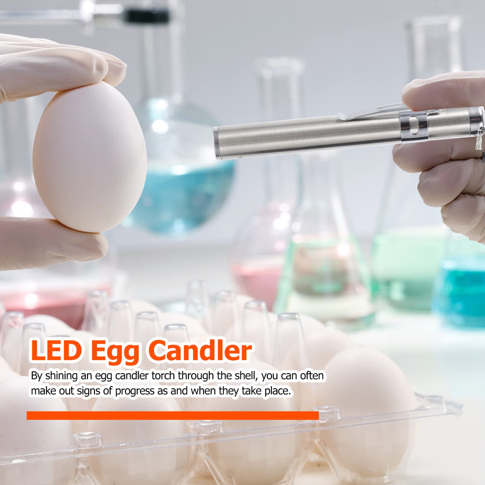Balacoo LED Egg Candler - Mini Egg Incubator Flashlight for Poultry Farming, Chick Hatching & Egg Testing | Portable Egg Candling Lamp for Chicken Duck Goose Eggs | Perfect for Home Farms, Classroom Science Projects & Veterinary Use