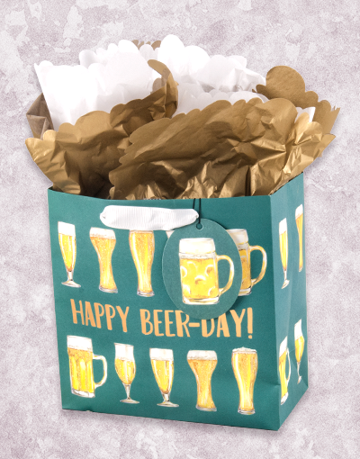 Happy Beer Day Medium Square Gift Bags - Perfect for Beer Lovers, Party Favors & Special Occasions