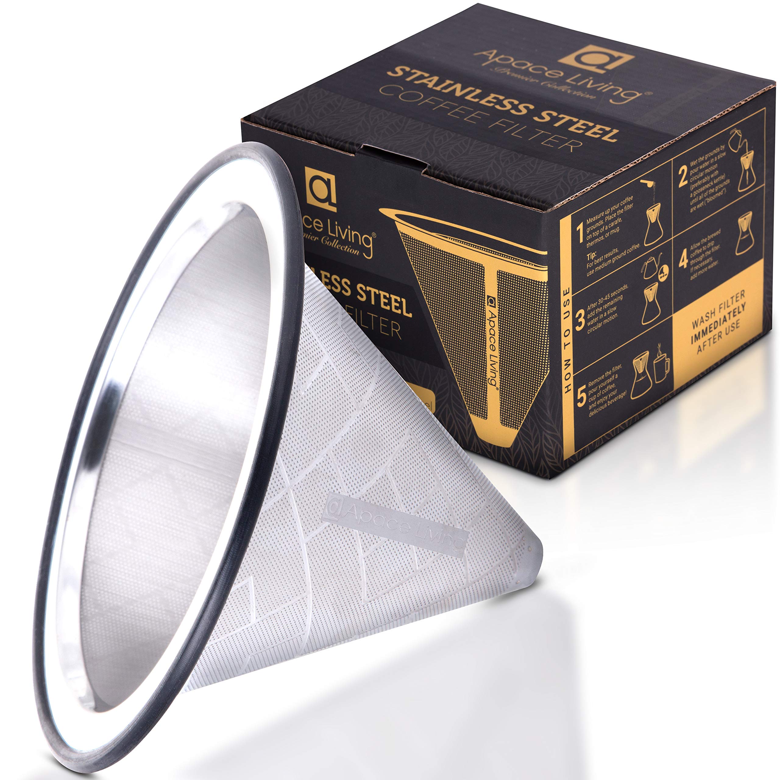 Reusable Stainless Steel Coffee Dripper for Hario V60 & Chemex - Eco-Friendly Pour Over Brewing at Home