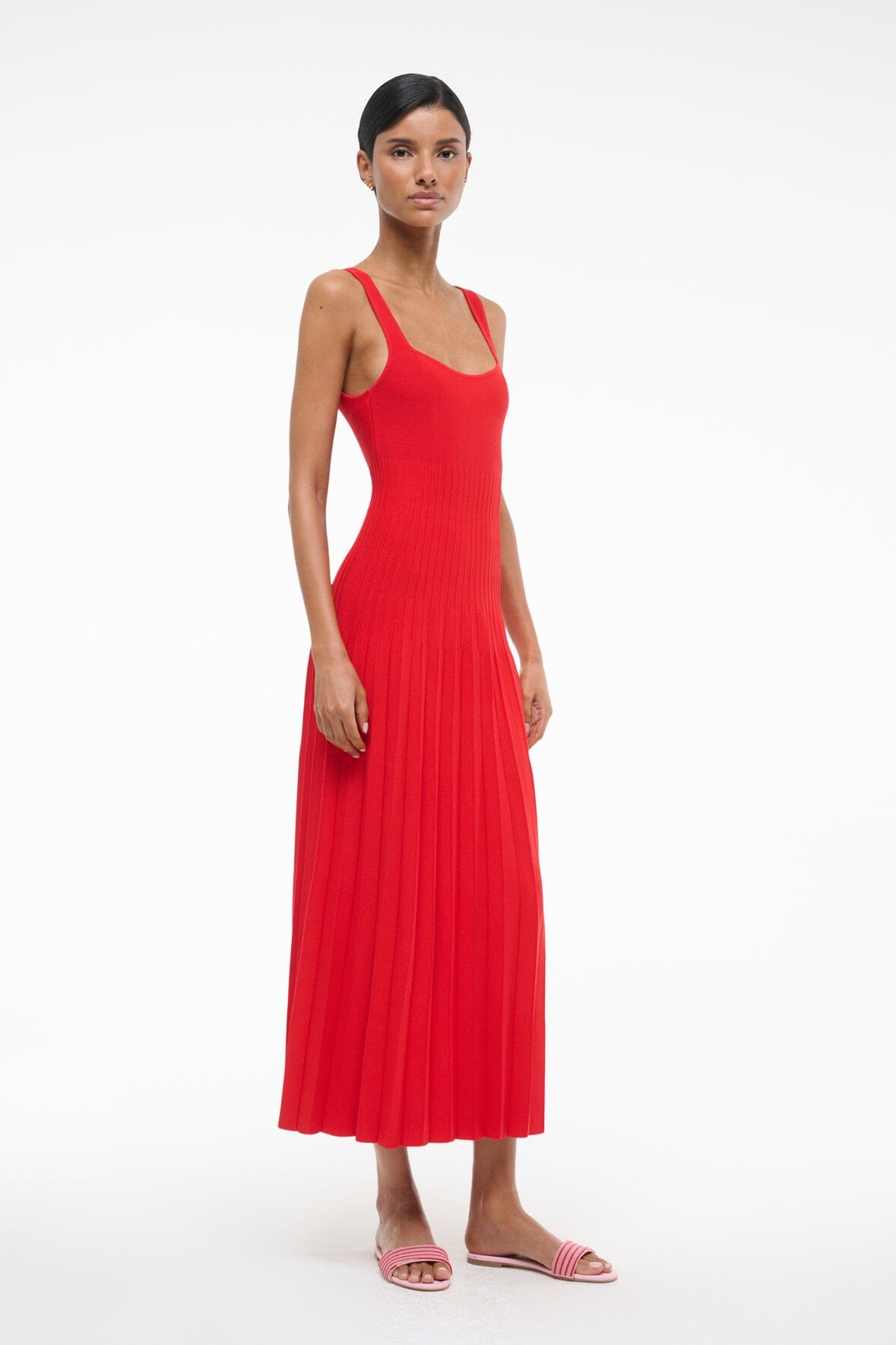 ELLISON DRESS - Elegant Red Rose Print Women's Party Dress for Evening Gala, Wedding Guest & Special Occasions