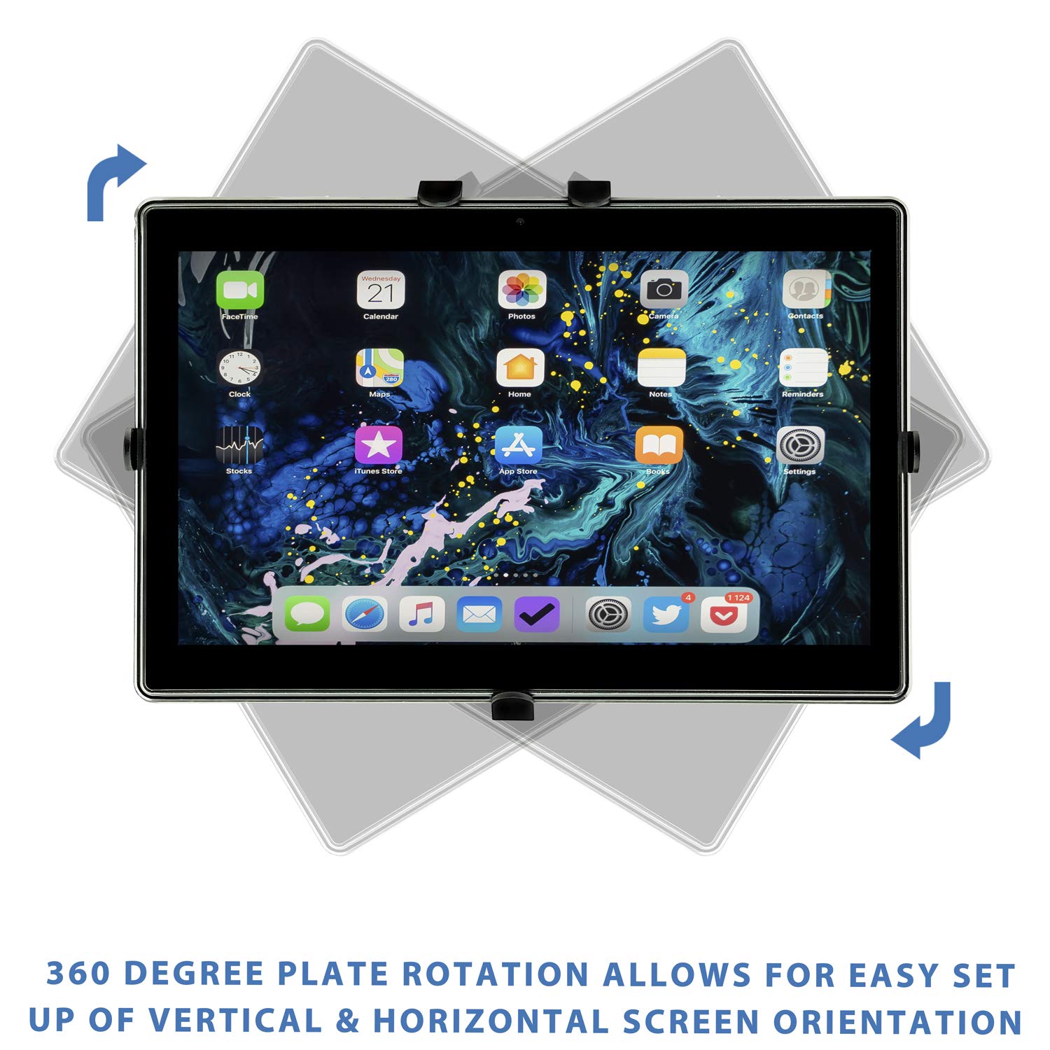 Premium Car Headrest Tablet Holder - Adjustable Aluminum Mount for iPad 7, Galaxy Tab, Fire Tablets | Heavy Duty Vehicle Accessory for Road Trips & Backseat Entertainment (MI-7310)