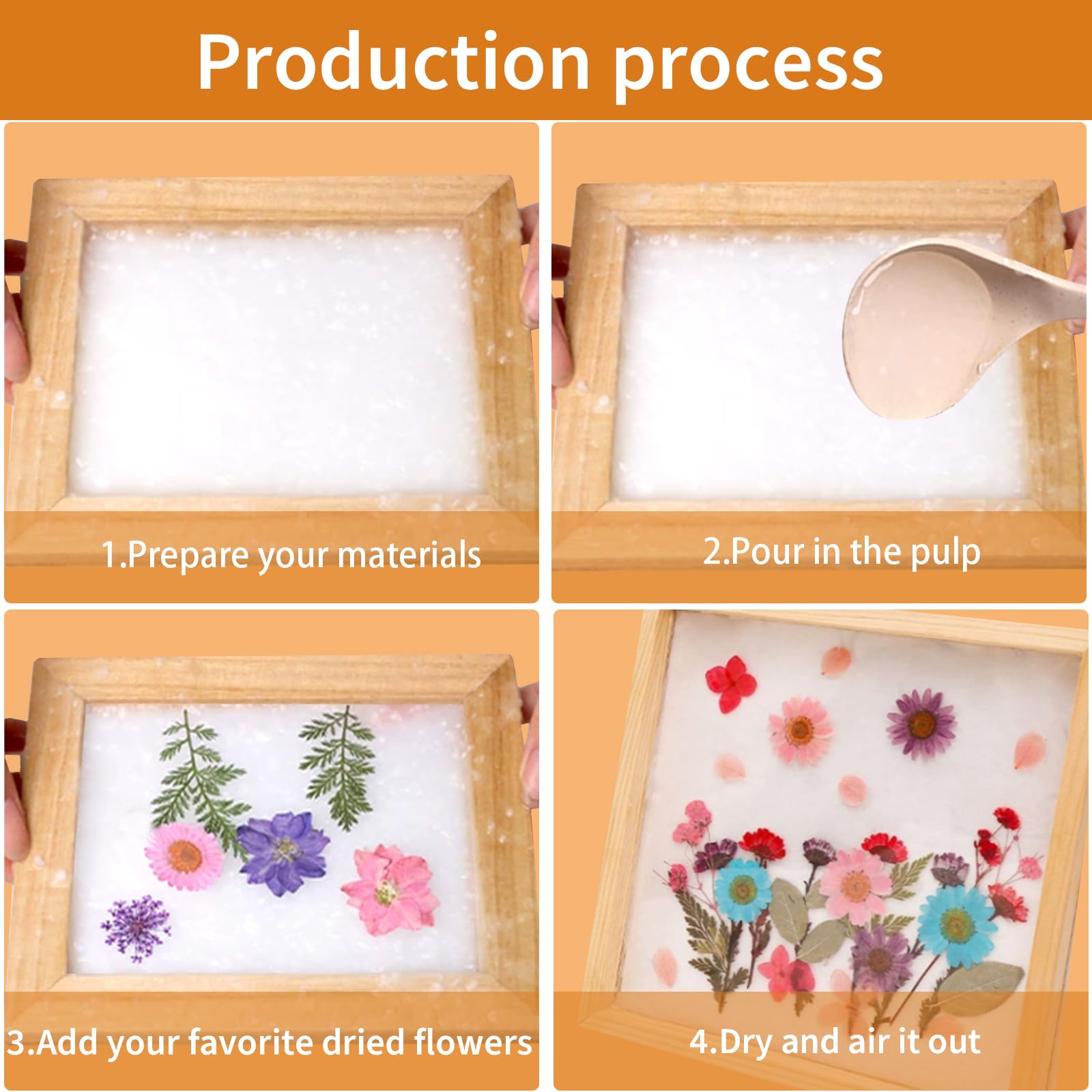 3 Sizes Wooden Paper Making Frames Set (5