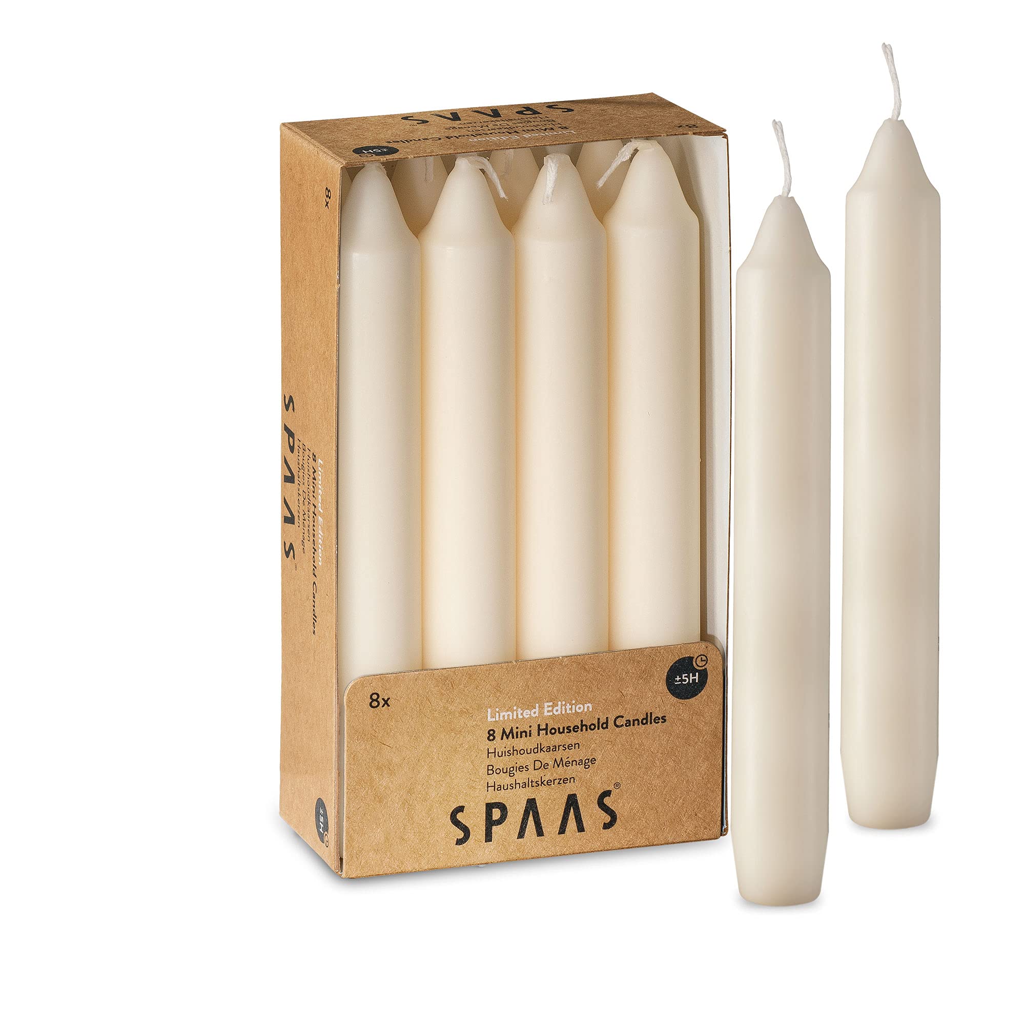 8-Pack Ivory Candlesticks - 6 Inch Unscented Long Burning Candles (5 Hours) for Weddings, Home Decor, Emergency Lighting & Table Centerpieces - Premium Chime Candles for Romantic Dinners & Power Outages