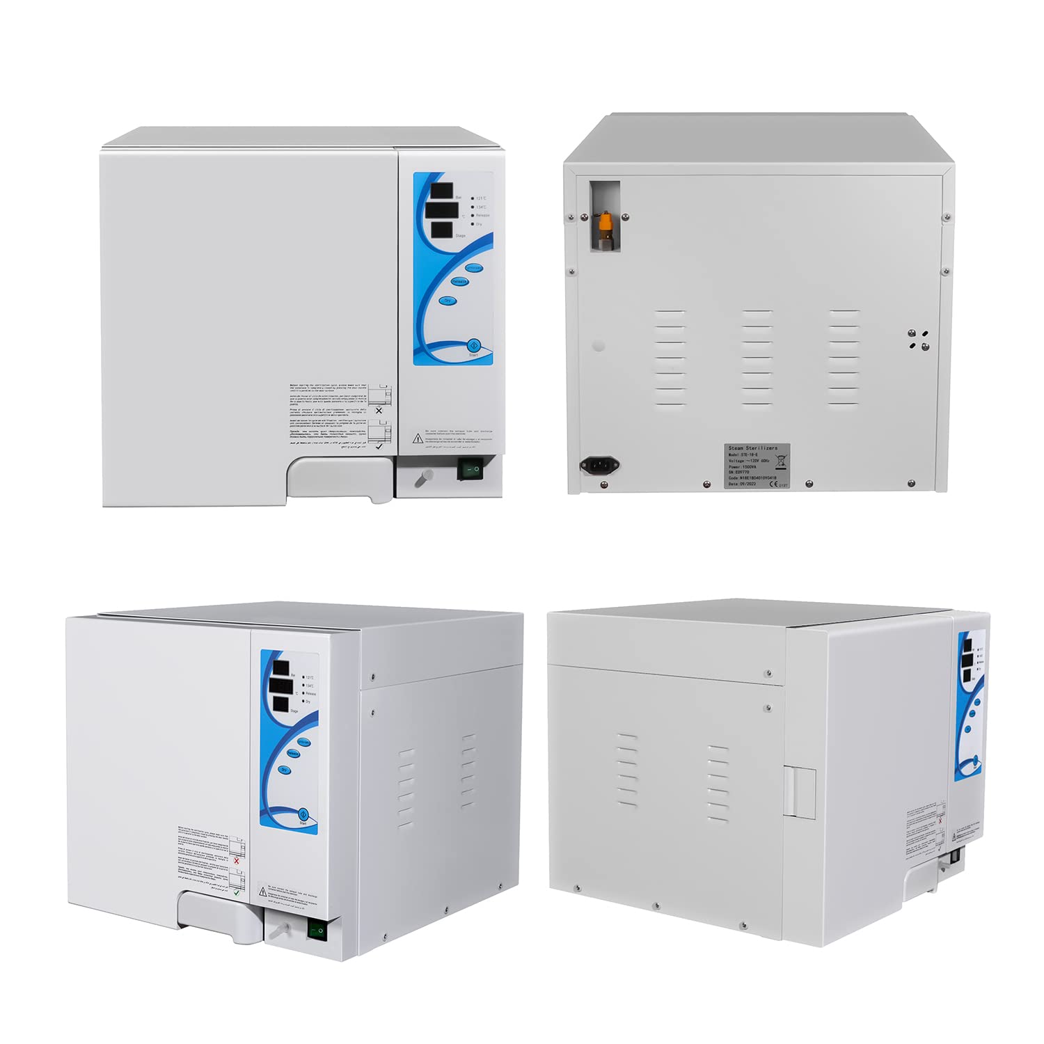 18L Portable Steam Autoclave Sterilizer with LCD Display - 1100W Class N Drying Function for Medical & Lab Equipment - Perfect for Dental Clinics, Hospitals, and Research Laboratories