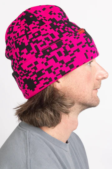 2025 Pixels Corduroy Beanie Hat for Men & Women - Soft Warm Winter Skull Cap - Black for Outdoor Activities & Casual Wear