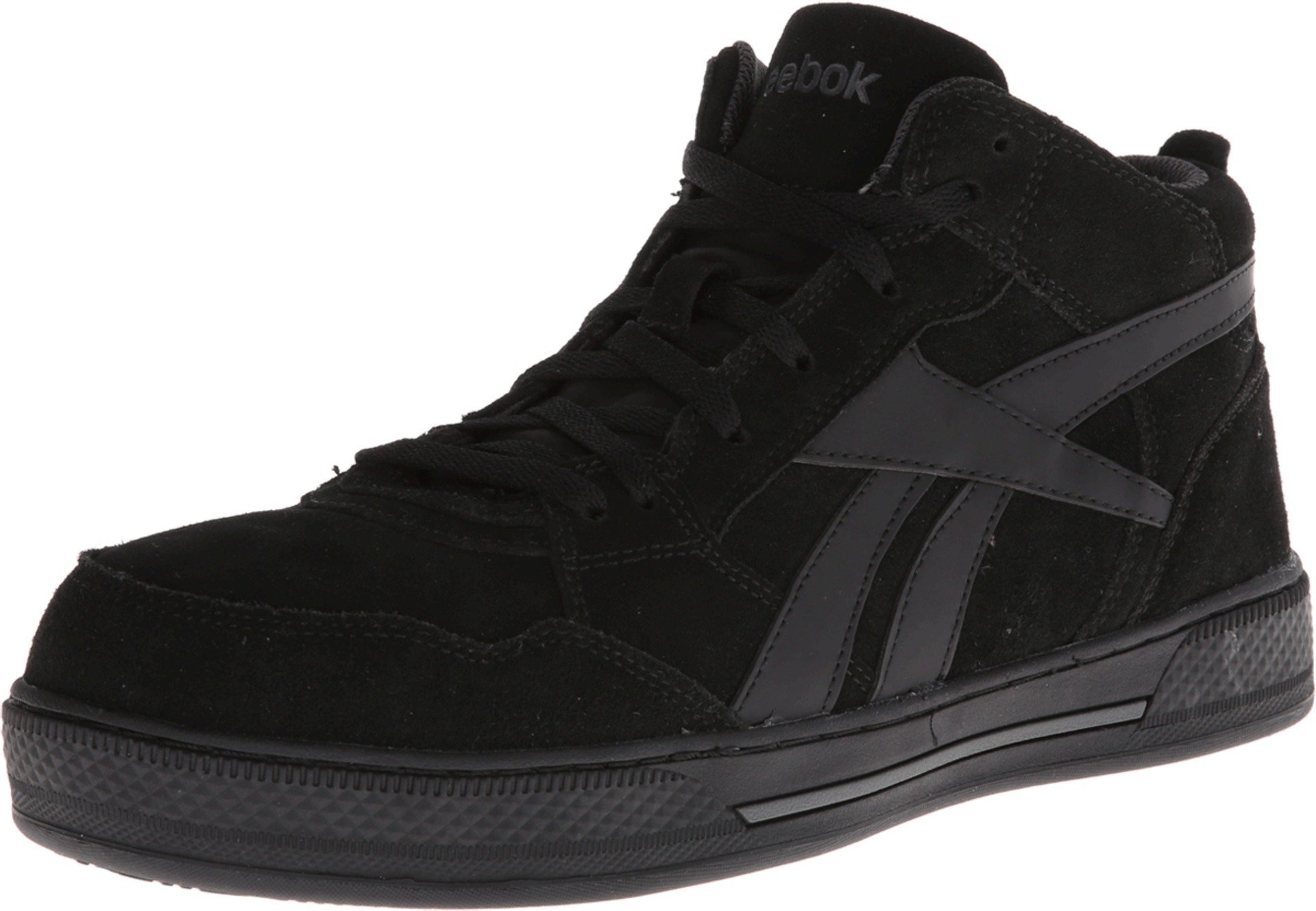 Reebok RB1735 Men's Safety Toe Skateboard Work Shoes - Black Steel Toe Work Boots for Construction, Warehouse & Industrial Use