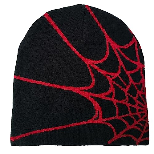 Y2k Beanie - Red Spide Web