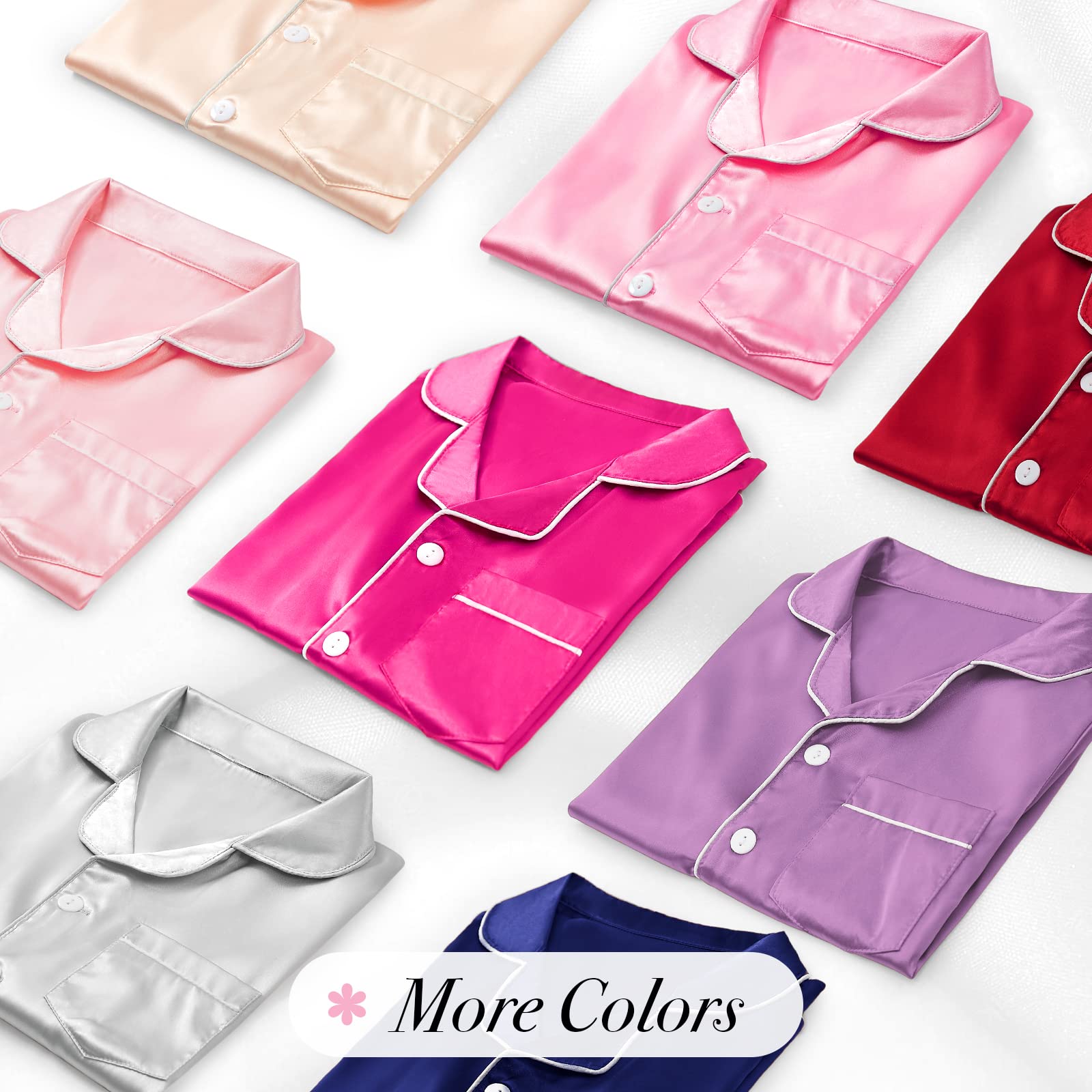 Kids Silk Pajama Set - Button-Up Sleepwear for Boys & Girls | Perfect Nightwear & Gift