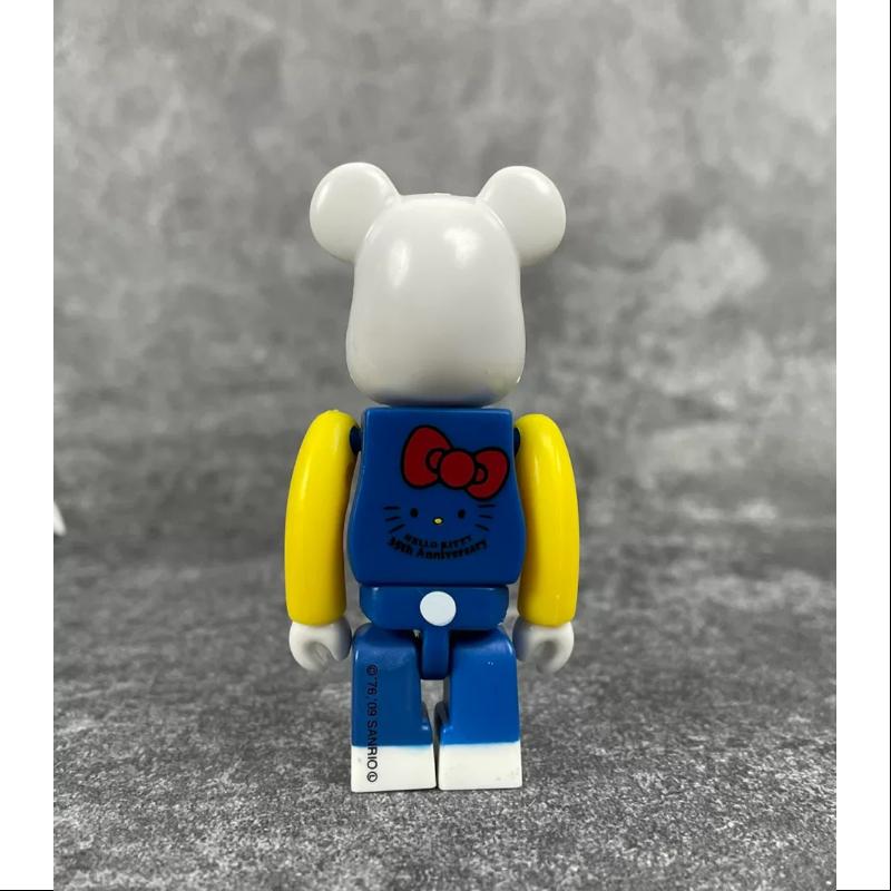 Bearbrick Series 18 ANIMAL Hello Kitty Blue 100% Collectible Vinyl Figure - Cute Kawaii Japanese Toy for Display & Gift Giving - Perfect for Anime Fans, Home Decor, and Office Collection