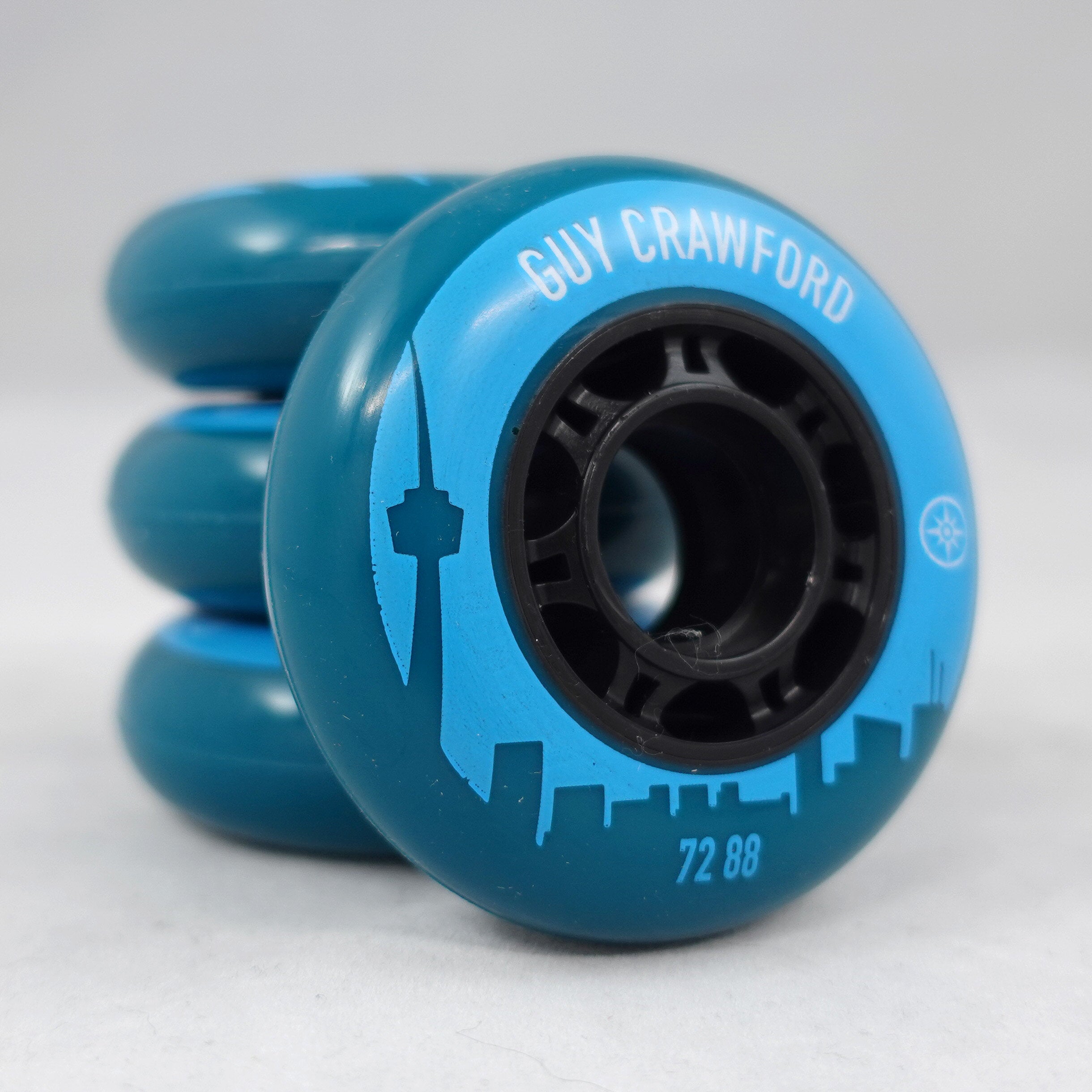 Compass Guy Crawford 72mm Inline Skate Wheels - High Performance for Speed Skating & Roller Derby - Perfect for Indoor & Outdoor Rinks