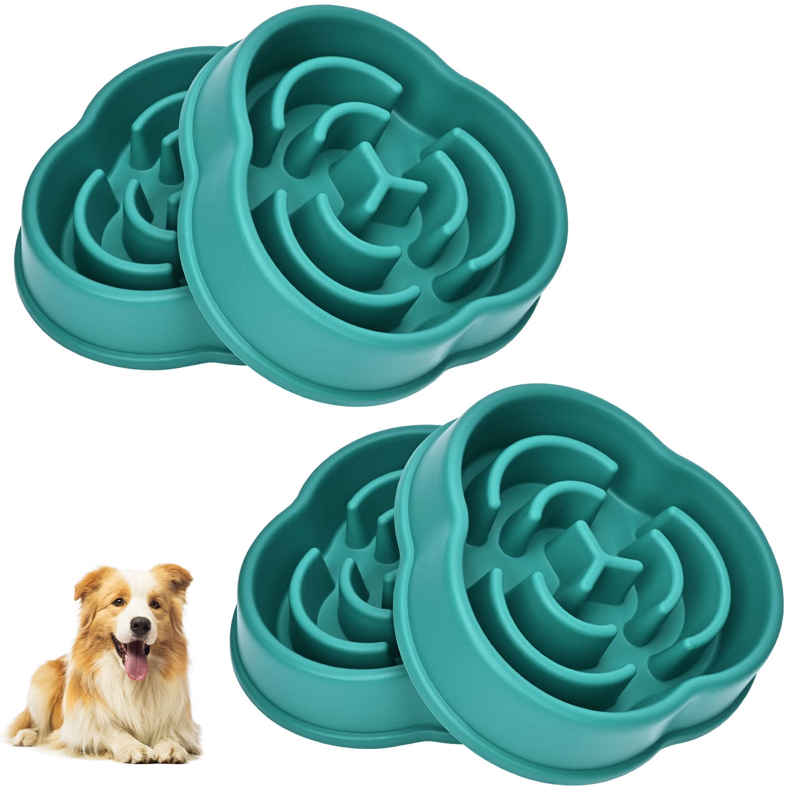 Slow Feeder Dog Bowls for Small & Medium Dogs - Non-Toxic Puzzle Slow Feeding Pet Bowl with Anti-Slip Base - Prevents Choking & Bloat - Perfect for Fast Eaters & Puppy Training - Ideal for Mealtime Enrichment & Portion Control