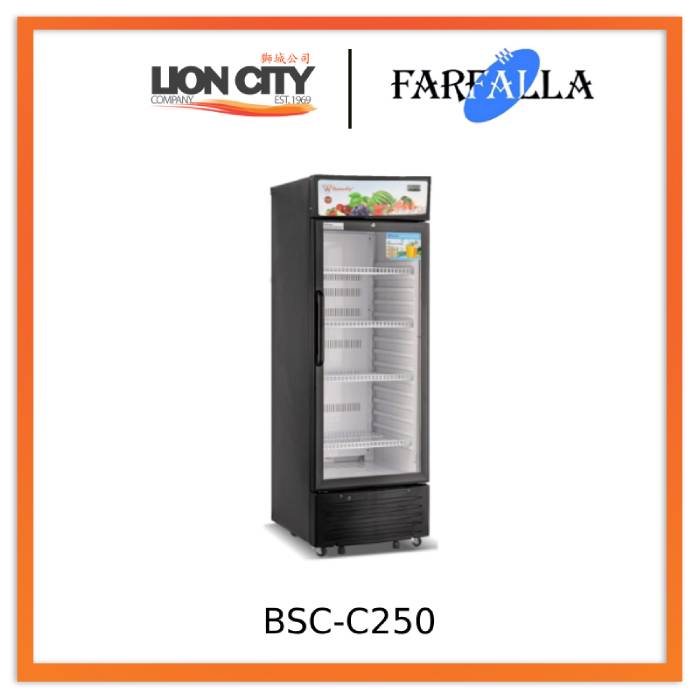 Butterfly BSC C250 Commercial Drink Chiller - Premium Under Counter Beverage Cooler for Bars, Restaurants & Cafes - Energy Efficient Glass Door Refrigerator for Soda, Beer & Wine Storage
