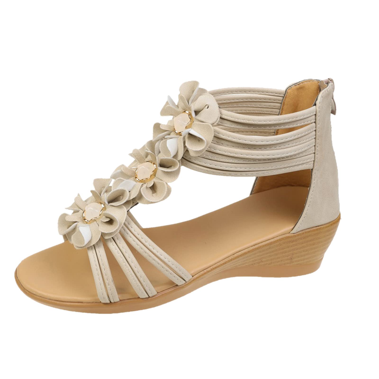 Comfortable Women's Sandals with Arch Support - Bohemian Style Beach Wedges for Ladies | Perfect for Summer Vacations, Walking & Casual Outings