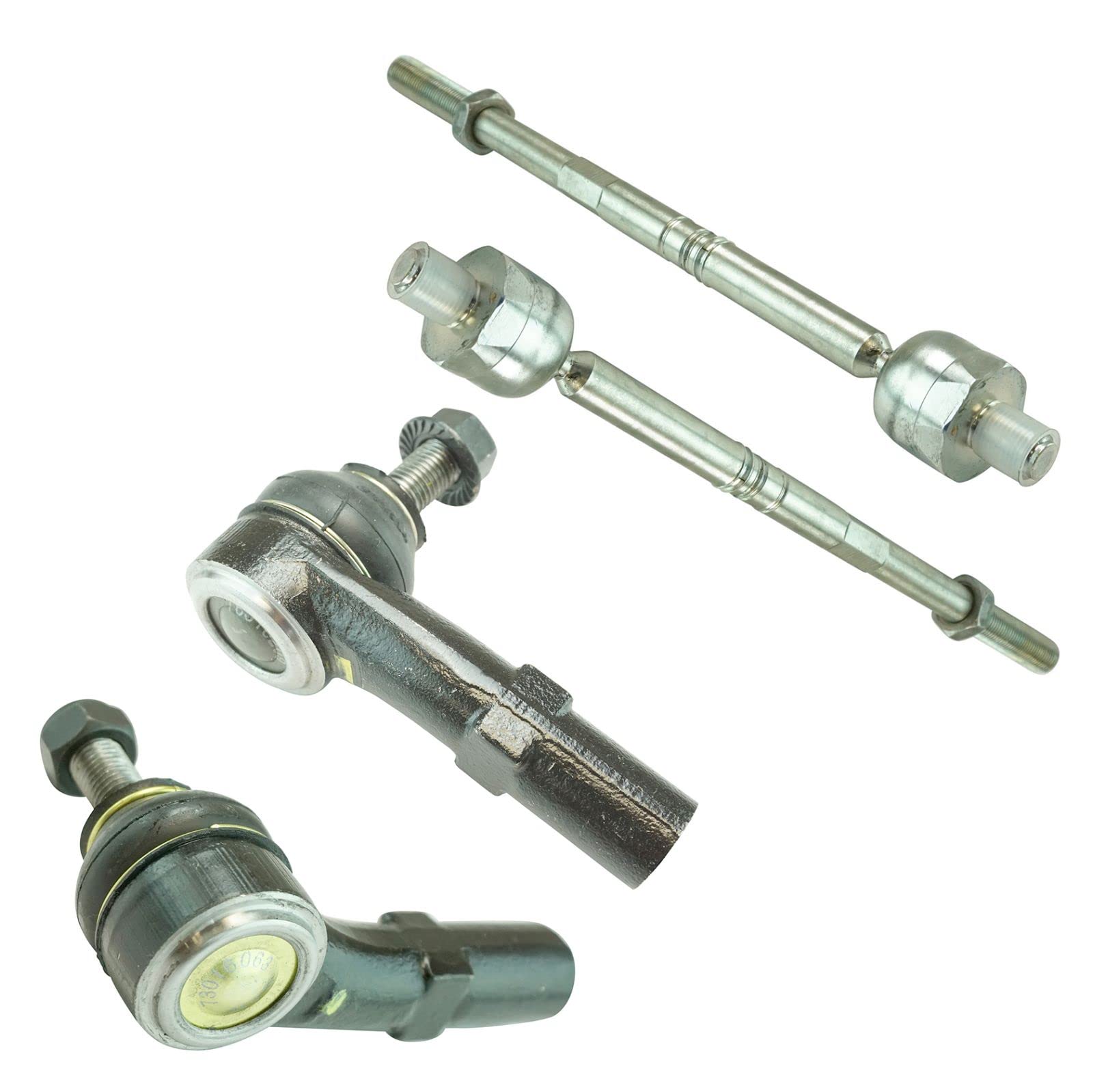 VW Jetta Golf Eos Tiguan CC Audi Inner & Outer Tie Rods LH RH Kit (Set of 4) - Front Suspension Replacement for Smooth Steering & Alignment
