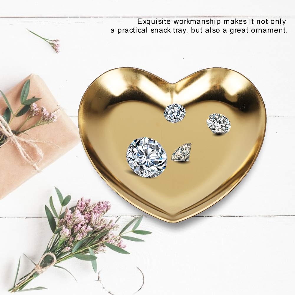 Stainless Steel Jewelry Tray - Heart Shaped Organizer for Rings, Earrings & Necklaces | Perfect for Vanity, Gift & Travel