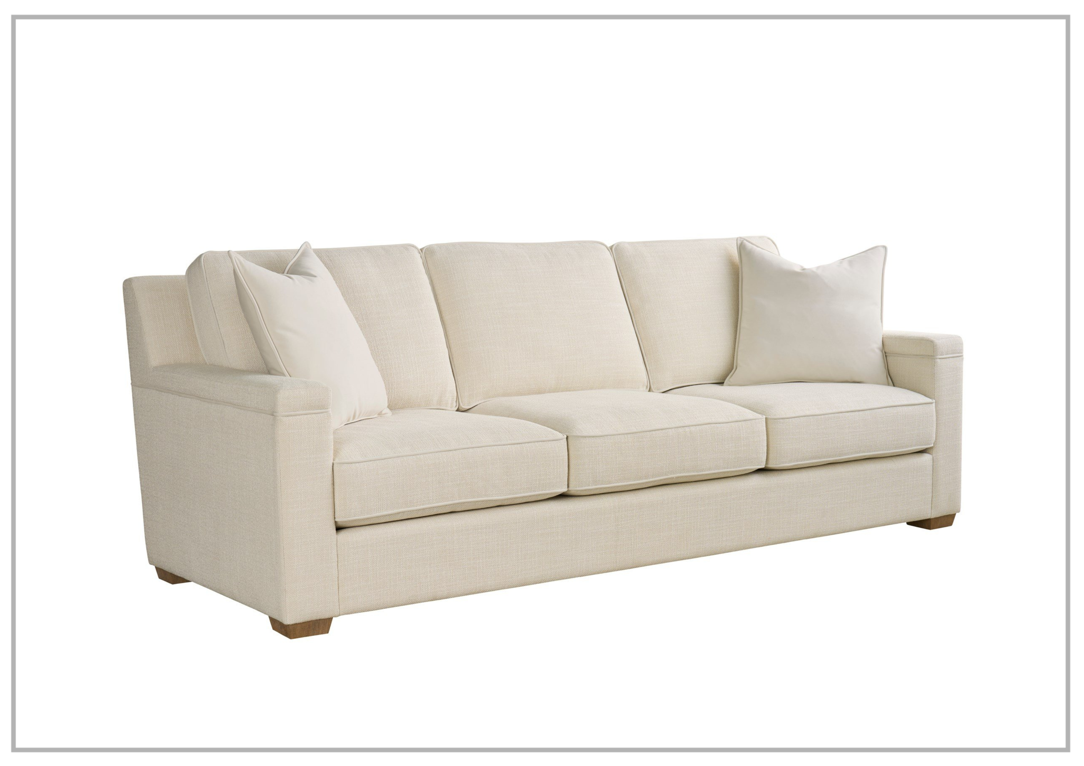 Universal Leah 3-Seater Asbury Sofa - Oatmeal Fabric Upholstered Living Room Couch in White | Perfect for Modern Apartments, Cozy Living Spaces & Home Theater Seating