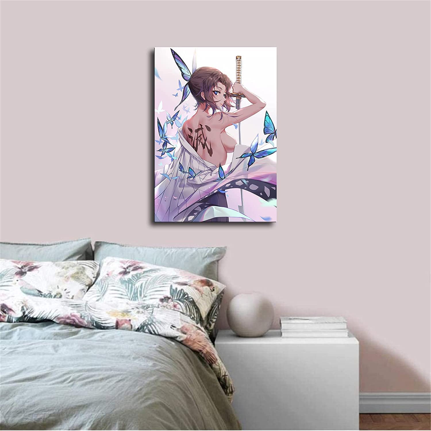 Demon Slayer Anime Posters - Nezuko & Shinobu Dakimakura Room Decor (12x108 inches) - Japanese Anime Aesthetic Wall Art for Bedroom, Living Room, and Office