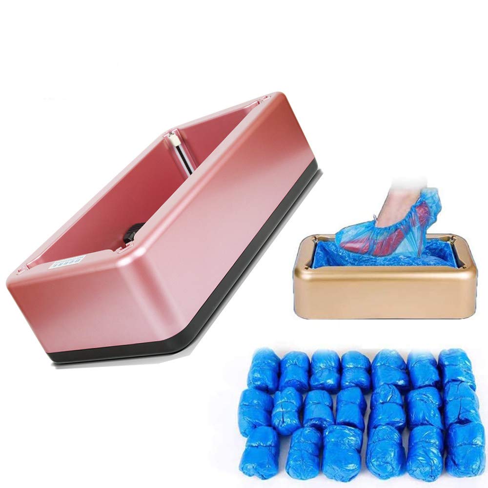 Automatic Shoe Cover Dispenser Machine - Lightweight Portable with 100Pcs Disposable Shoe Covers (Pink) - Perfect for Home, Office, Hospital & Clinic Use - Keep Floors Clean & Hygienic