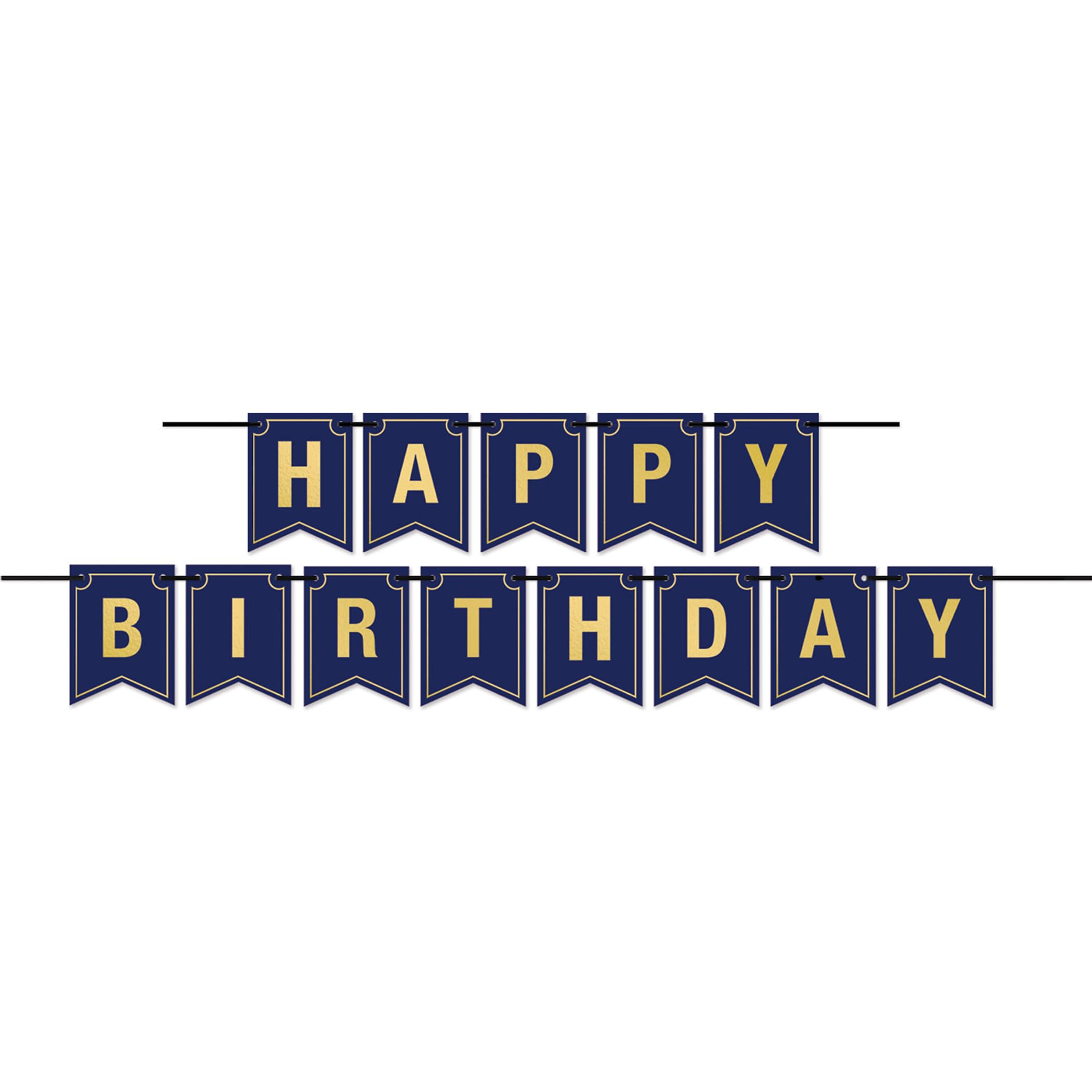 Beistle Navy & Gold Birthday Banner - Premium Party Decor for Birthdays, Anniversaries & Celebrations - Perfect for Home, Office & Event Decorations
