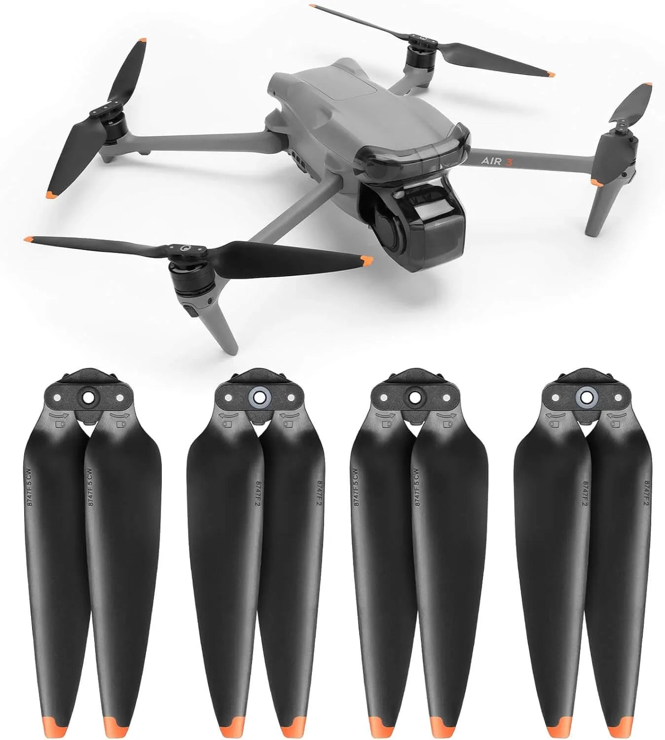 DJI Air 3 Propellers Blades - Low Noise Replacement Drone Accessories (2 Pairs) - Compatible with DJI AIR 3 Drone for Smooth Aerial Photography & Videography