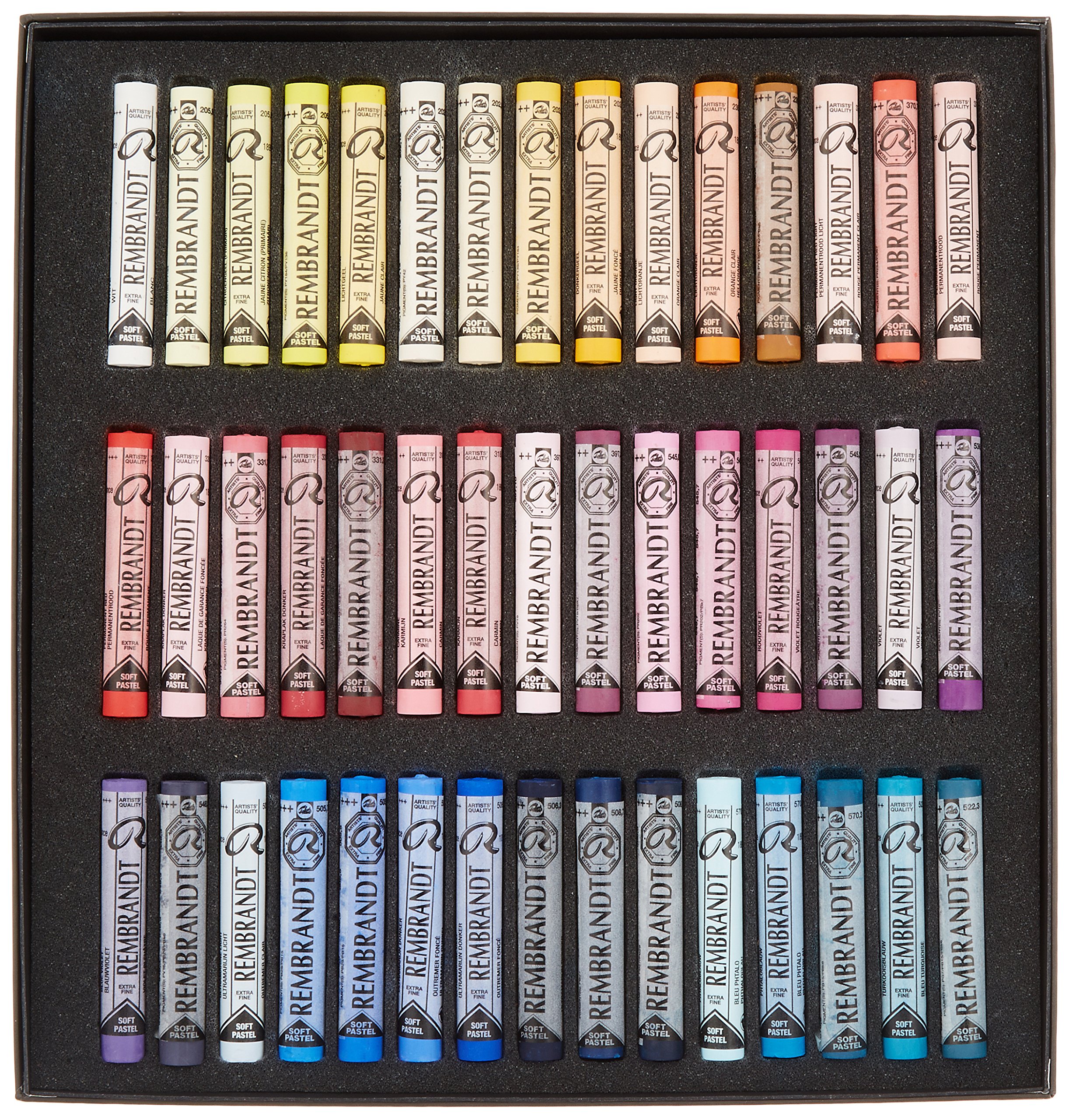 Royal Talens Rembrandt Soft Pastels Half General Set - 90 Vibrant Artist Pastel Sticks for Professional Drawing & Sketching | Ideal for Fine Art, Portraits & Landscape Painting (100515681)