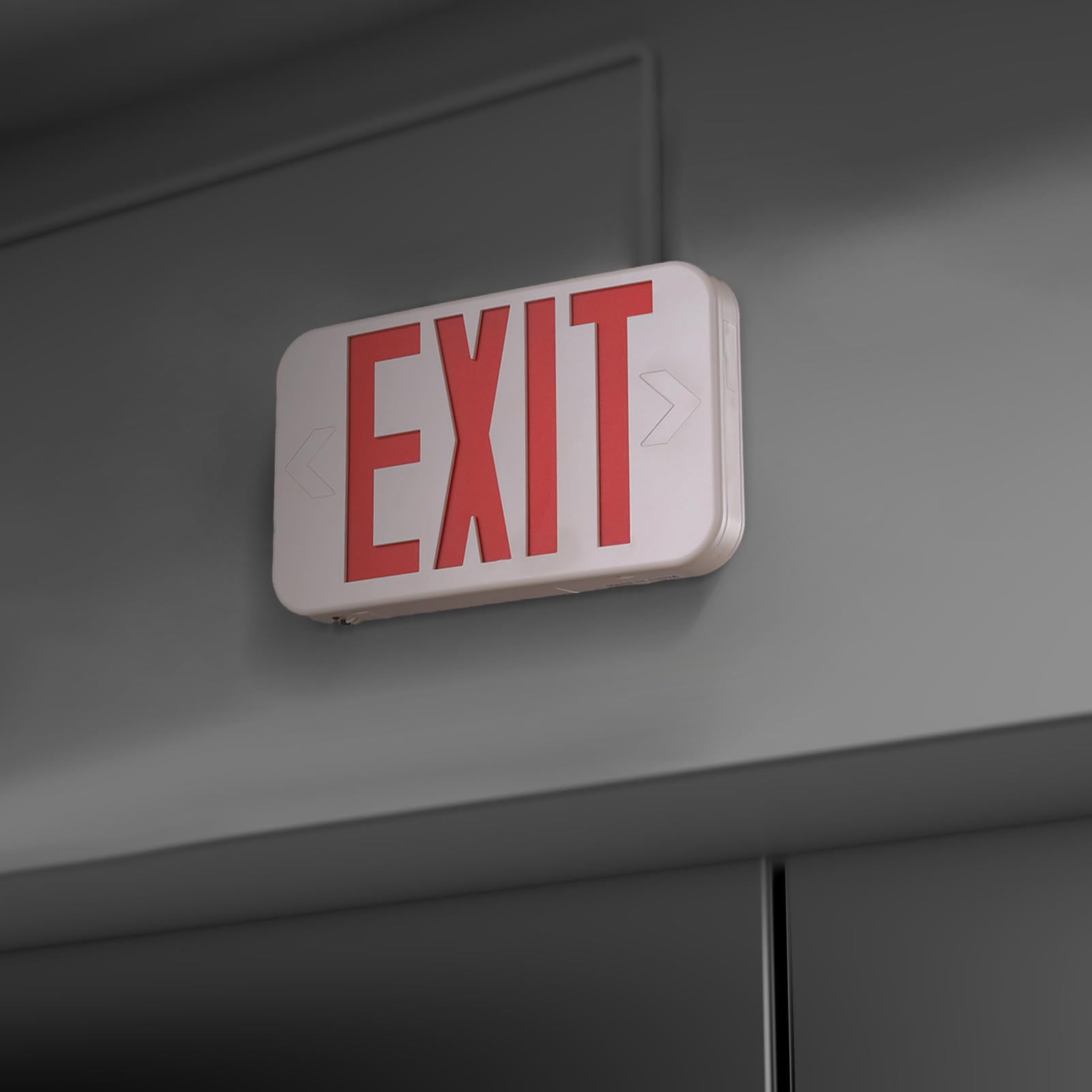 4 Pack UL Listed Red LED Exit Sign - Double Face 120-277VAC Fire Exit Signs with Emergency Lights & Battery Backup - Ideal for Commercial Buildings, Warehouses & Emergency Exits