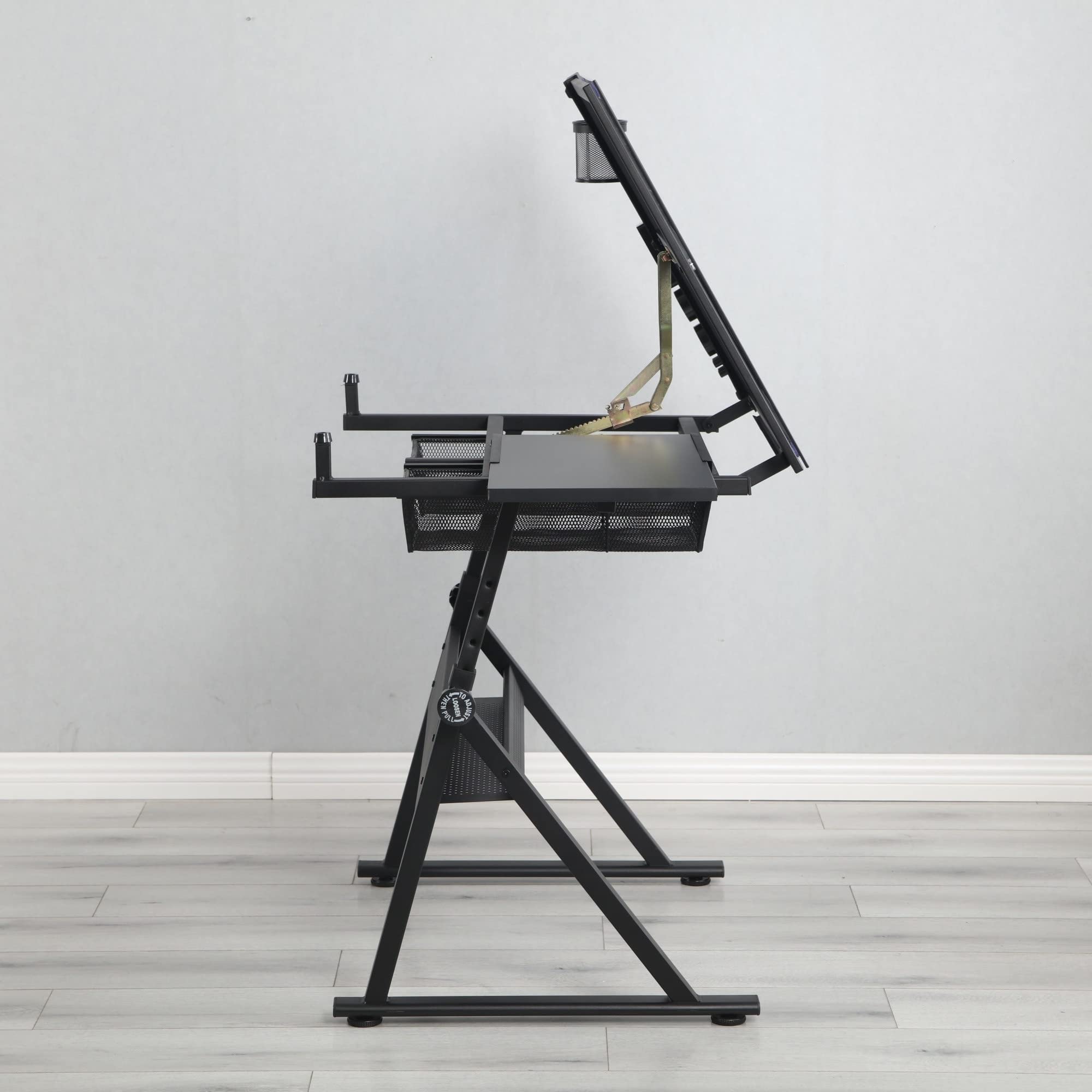 Overstock Tiramisu Adjustable Tempered Glass Drafting Table - Perfect for Artists, Architects & Designers | Home Office & Studio Workspace Solution
