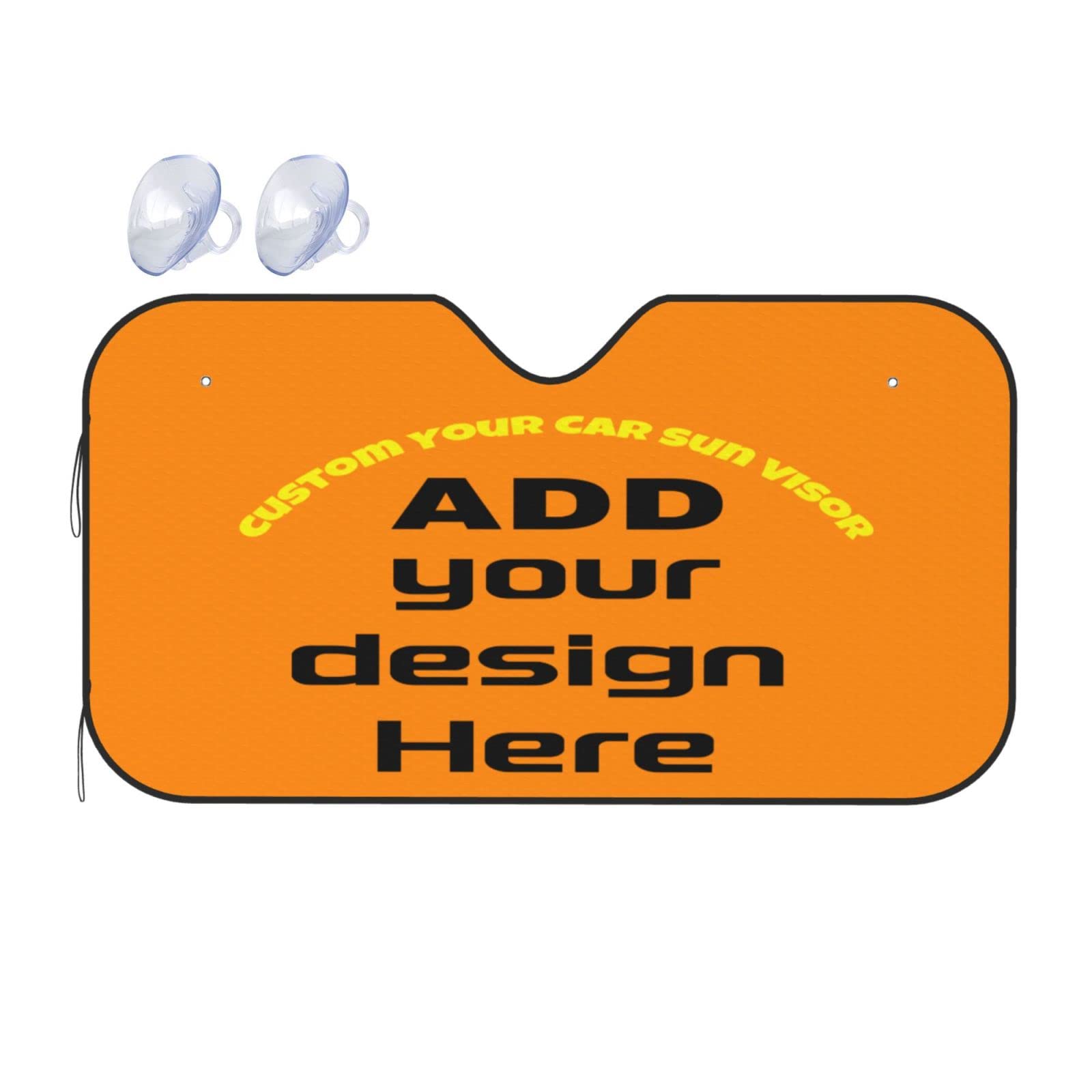 Custom Car Windshield Sun Shade with Personalized Text/Image/Logo - Funny Auto Accessory for Small Vehicles | Perfect for Summer Parking & UV Protection