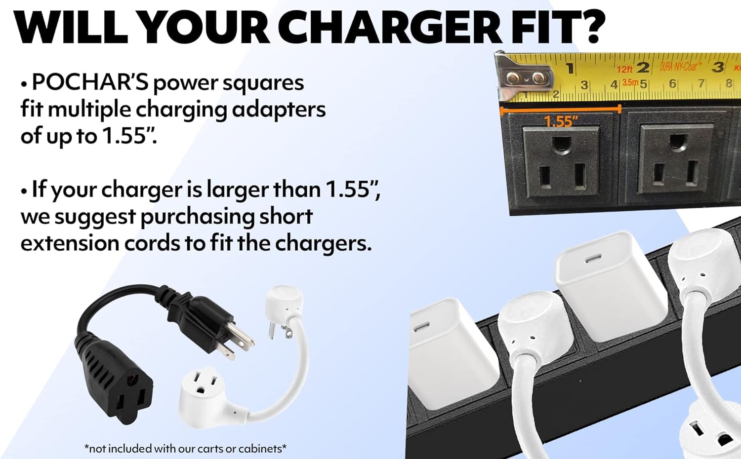 16-Port Locking Charging Cabinet for Laptops & Tablets - Secure Storage with Cable Management, Charger Organization & Ground Protection - Ideal for Classroom, Library, Office & School Tech Stations