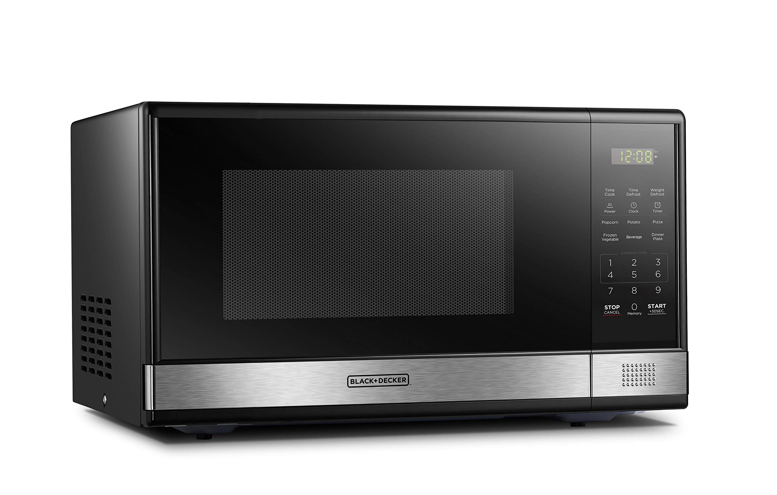 BLACK+DECKER 1.1 Cu.ft Digital Microwave Oven with LED Display & BISSELL CleanView Swivel Upright Bagless Vacuum Cleaner - Perfect for Small Kitchens and Quick Home Cleaning