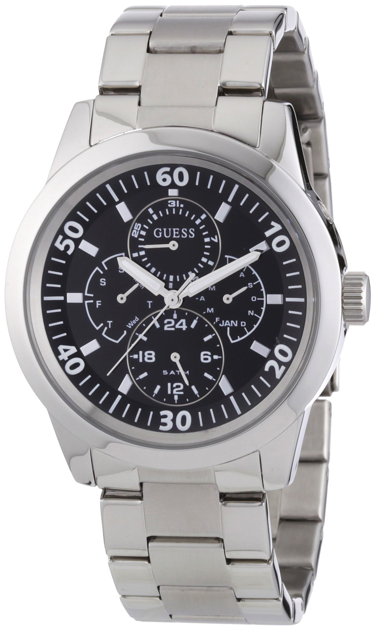 Guess Men's W11562G3 Dress Watch with Stainless Steel Bracelet - Classic Analog Quartz Watch for Business, Formal & Casual Wear
