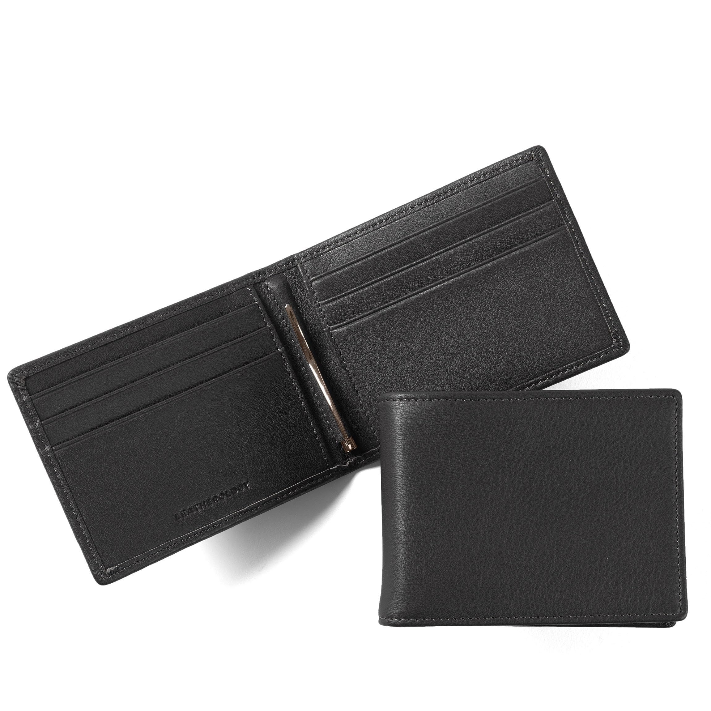 Premium Genuine Leather Bifold Wallet with Money Clip for Men - Slim RFID Blocking Credit Card Holder (Perfect for Business, Travel & Everyday Use)