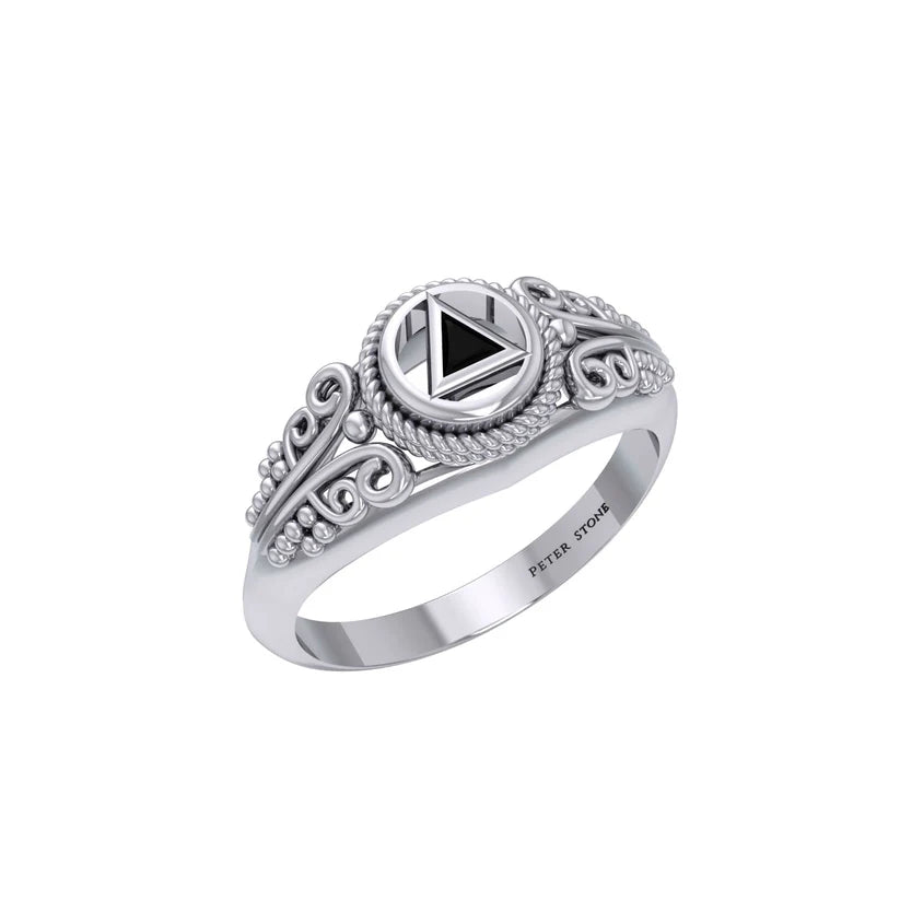 Celtic AA Symbol Sterling Silver Ring for Men & Women - TR288 - Perfect for Recovery Jewelry, Sobriety Gifts & Spiritual Protection