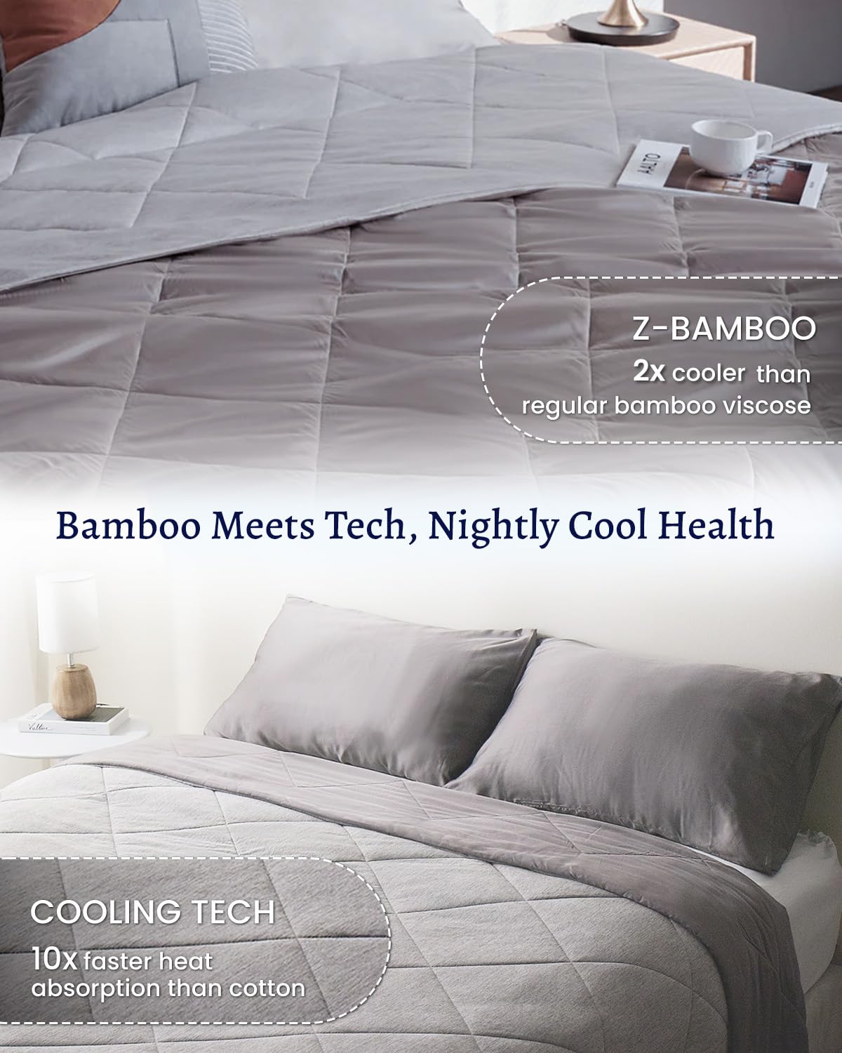 ZonLi Z-Magic 100% Cooling Bamboo Viscose Comforter - Lightweight All-Season Blanket for Bed & Sofa | Breathable, Hypoallergenic Bedding for Hot Sleepers & Allergy Relief | Perfect for Summer Nights, Guest Rooms & Cozy Lounging