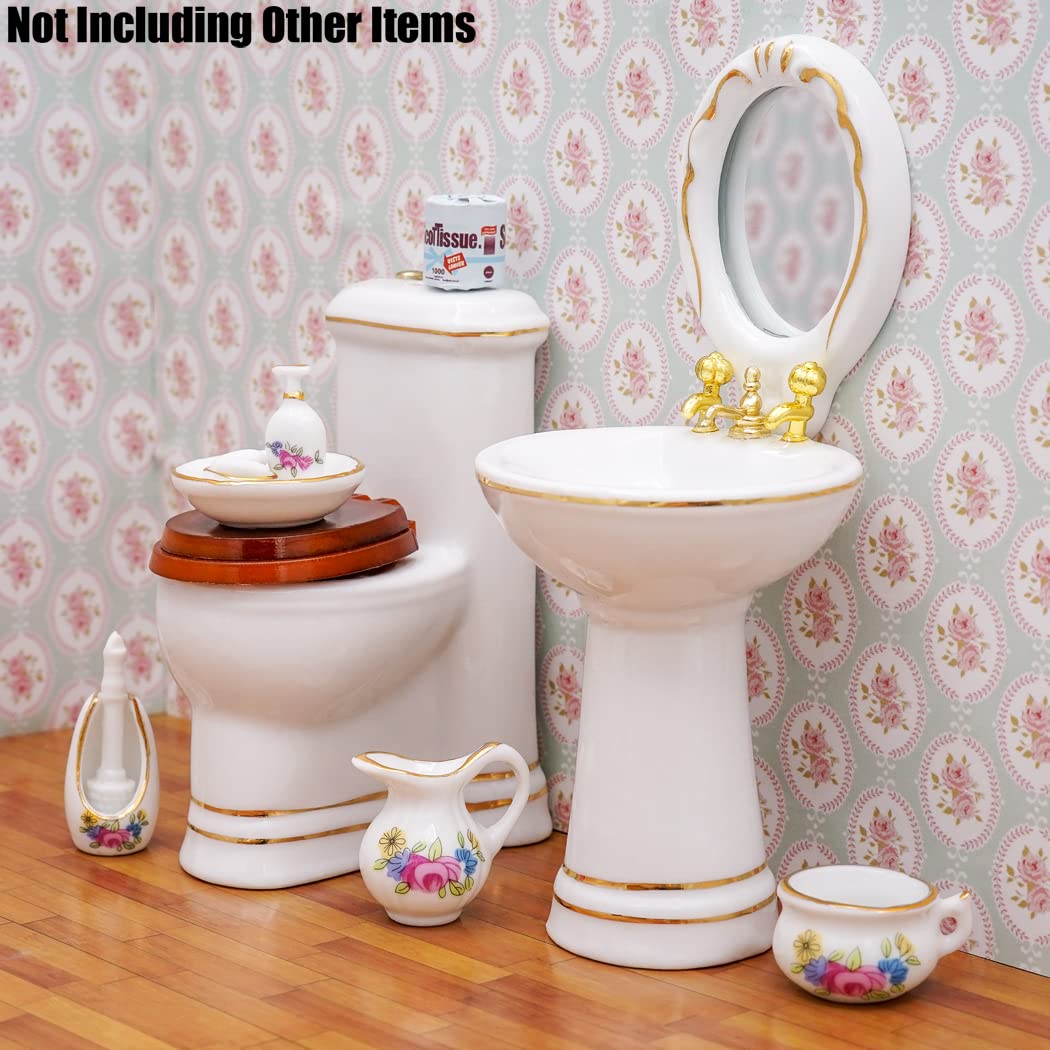1/12 Scale Miniature Cleaning Tools Set - Dollhouse Bathroom Accessories for DIY Crafts, Model Scenes & Collectors (Perfect for Dollhouse Bathrooms, Miniature Displays & Hobby Projects)