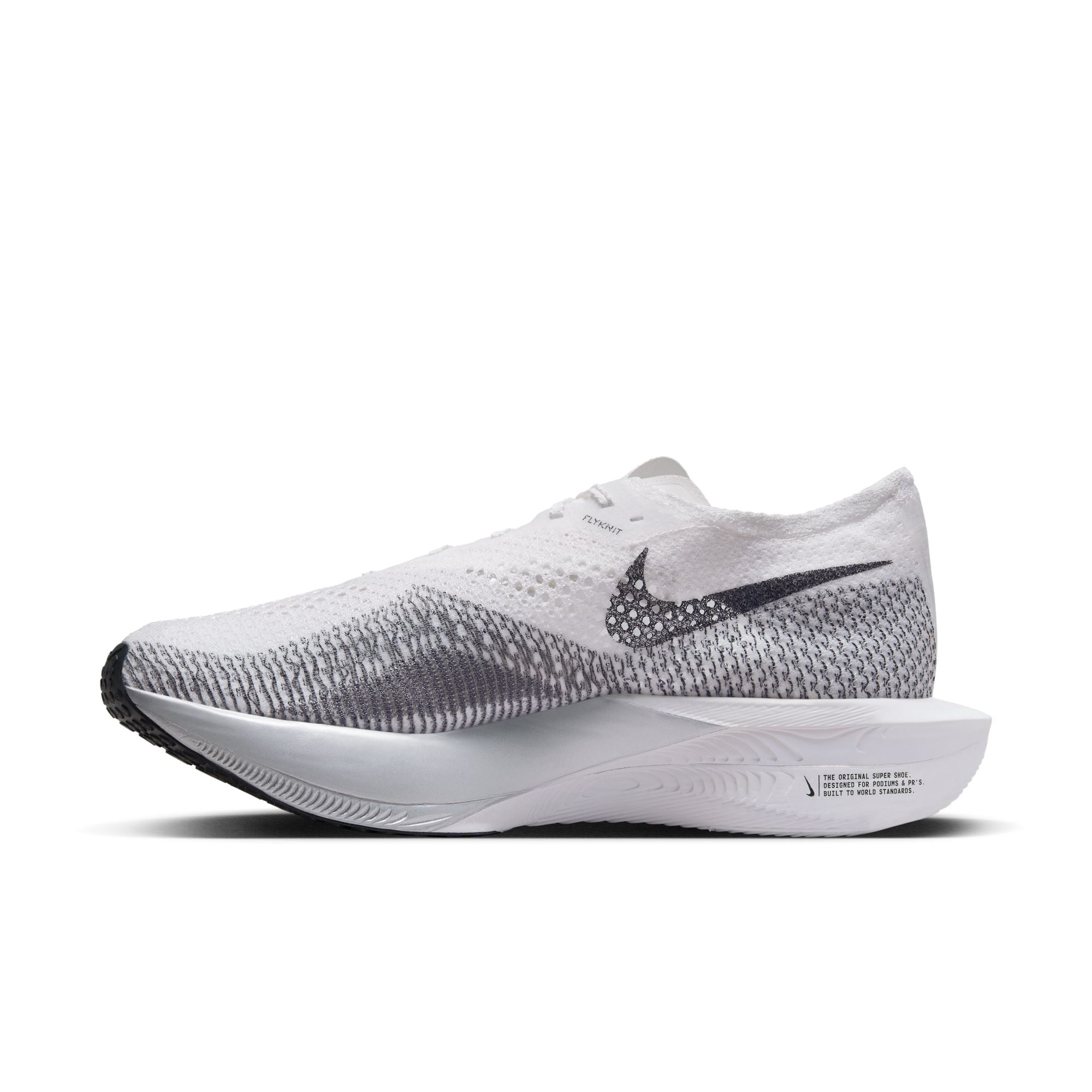 Nike Men's ZoomX Vaporfly 3 Running Shoes - White/Particle Grey/Metallic Silver/Dark Smoke Grey - Lightweight Racing Sneakers for Marathon & Road Running