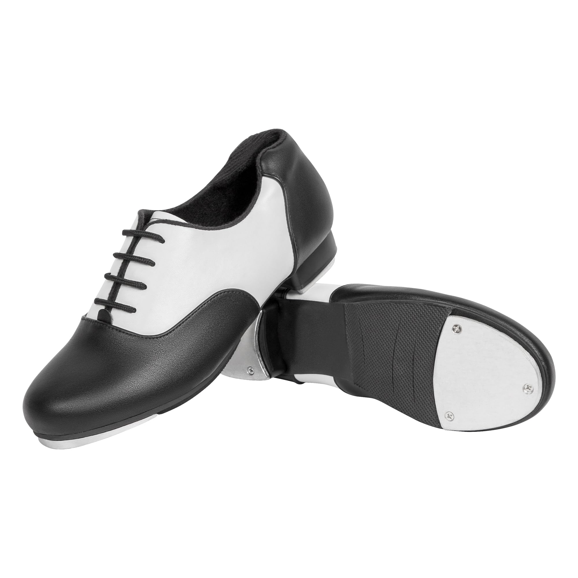 Linodes PU Leather Lace Up Tap Shoes for Women & Men - Professional Dance Shoes with Colorful Design - Perfect for Tap Dancing, Jazz, Broadway Performances & Dance Classes