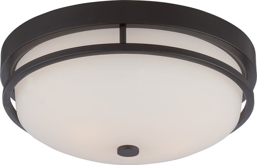 13W Neval 2-Light Flush Mount Ceiling Light in Antique Bronze - Perfect for Bedroom, Hallway, and Kitchen Lighting