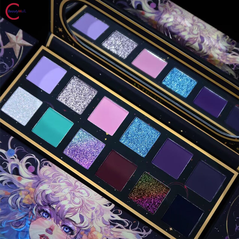 Anthemy Backlight Butterfly Shadow 12-Color Chameleon Eyeshadow Palette | Long-Lasting Pigmented Makeup for Party, Halloween & Special Occasions