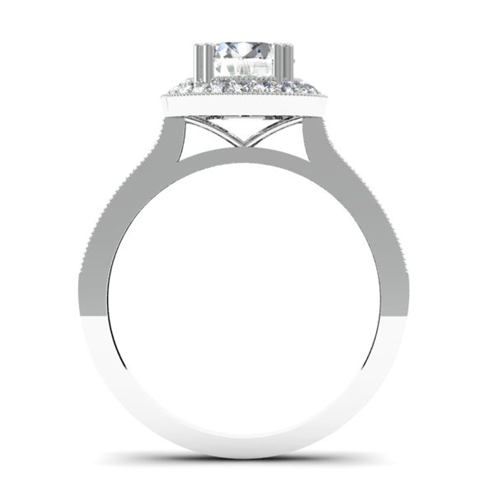 1.15 Cttw 14K White Gold Round Diamond Halo Engagement Ring for Women - Dazzlingrock Bridal Collection | Perfect for Proposals, Weddings & Anniversary Gifts