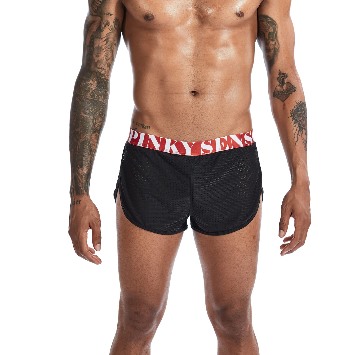 Nebesheii Men's Athletic Shorts - Split Side Workout Running Boxers, Breathable Mesh Loose Gym Shorts for Bodybuilding, Yoga & Training | Comfortable for Sports, Fitness & Casual Wear