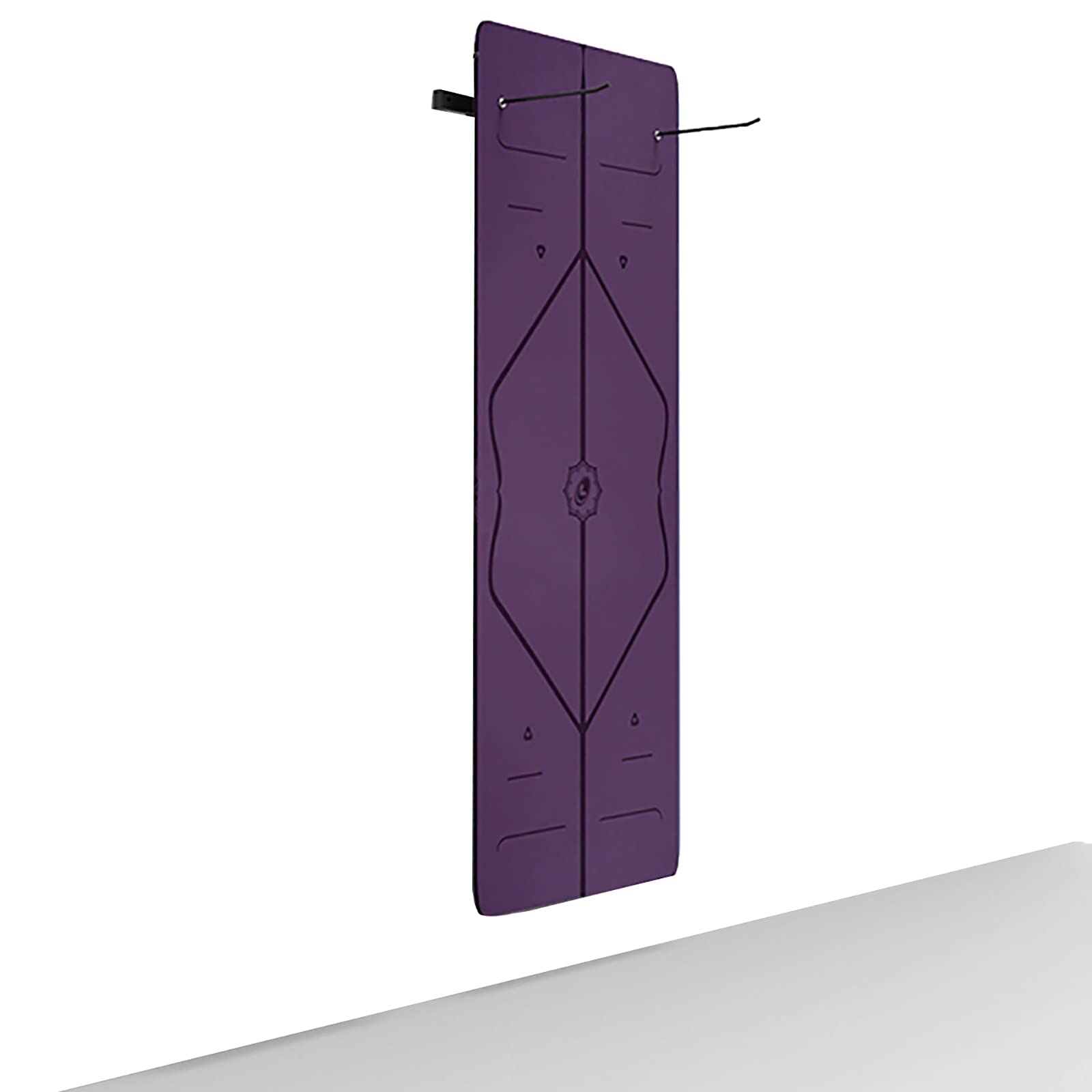 Black Steel Wall Mount Yoga Mat Rack - Adjustable Hanging Yoga Mat Stand & Storage Shelf for Workout Room | Perfect for Home Gym, Yoga Studio & Fitness Space Organization