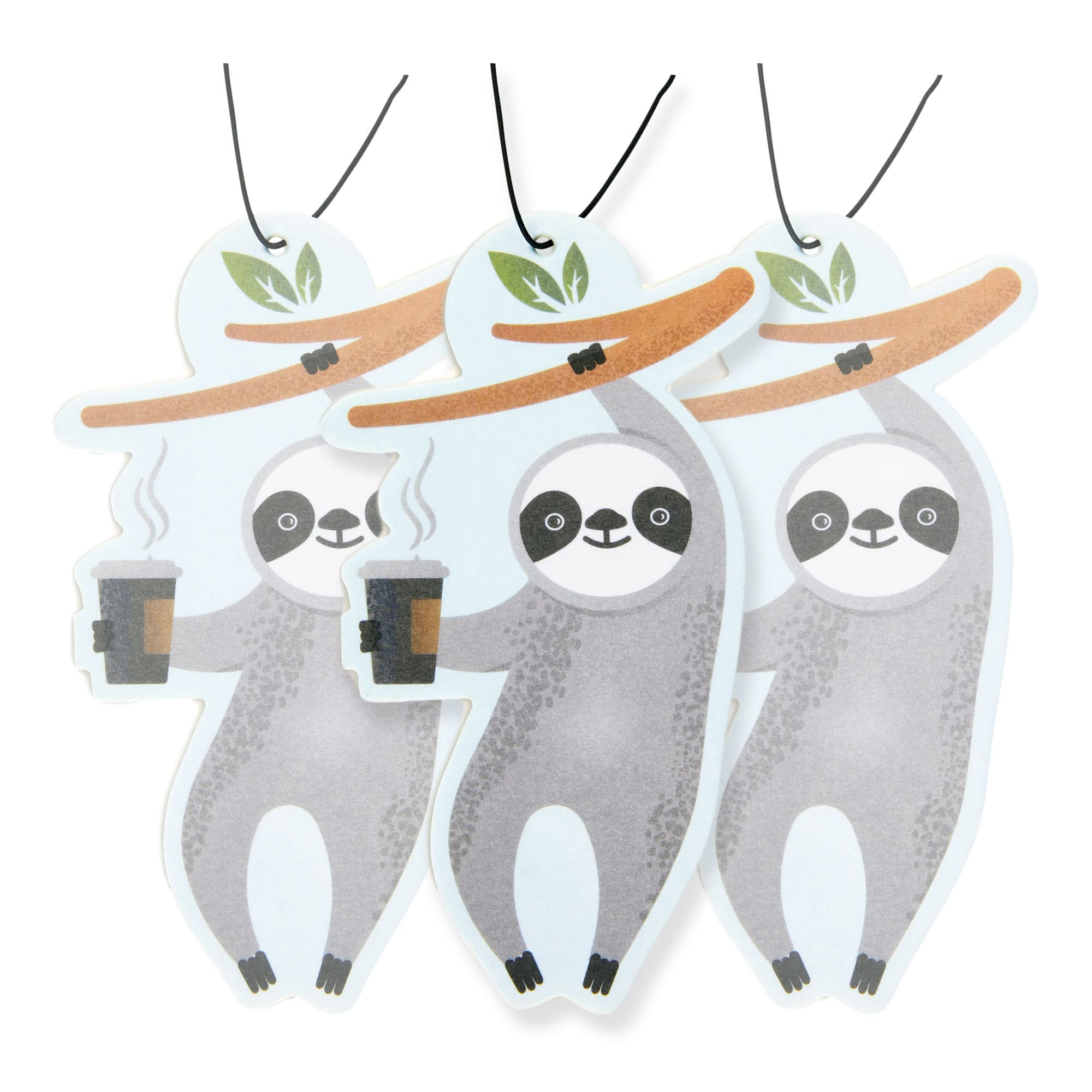 Fresh Fresheners Cute Sloth Car Air Freshener with Essential Oils - 3 Pack | Natural Scent for Cars, Home & Office