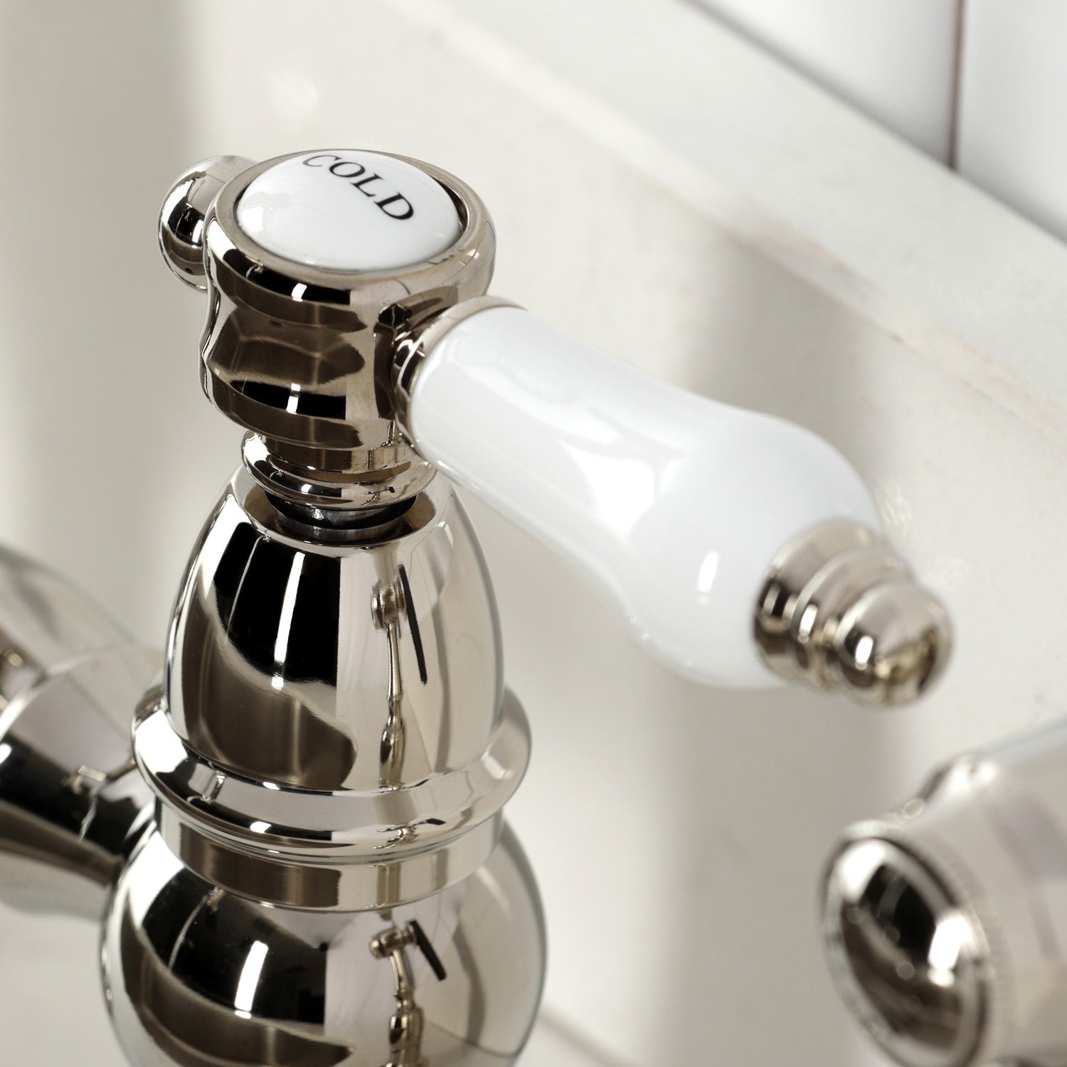 Bel Air KS7276BPLBS Two Handle 4 Hole Deck Mount Bridge Kitchen Faucet with Brass Side Sprayer, Polished Nickel - Perfect for Modern Farmhouse & Industrial Style Kitchens