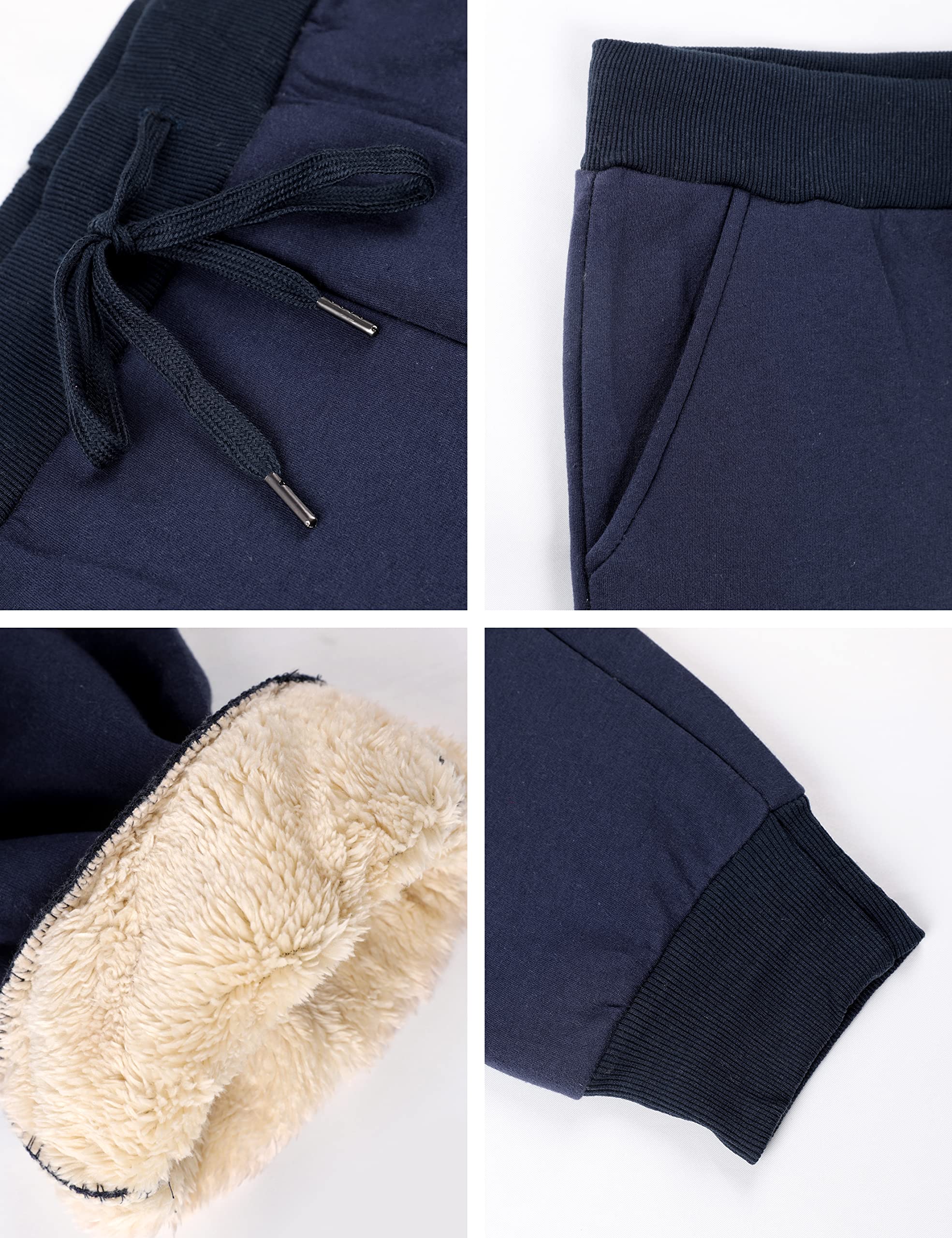 Yeokou Women's Fleece-Lined Jogger Sweatpants - Soft Sherpa Lined Winter Warm Athletic Pants for Running, Yoga & Lounging at Home