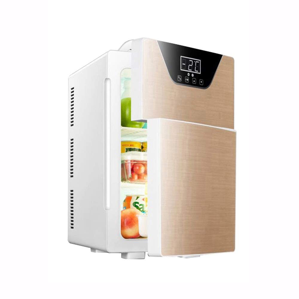 Compact 20L Mini Fridge for Bedroom, Car, Office & Dorm - Portable Cooler & Warmer with Triple Core Technology (Gold) - Perfect for Road Trips, Small Spaces & Beverage Storage