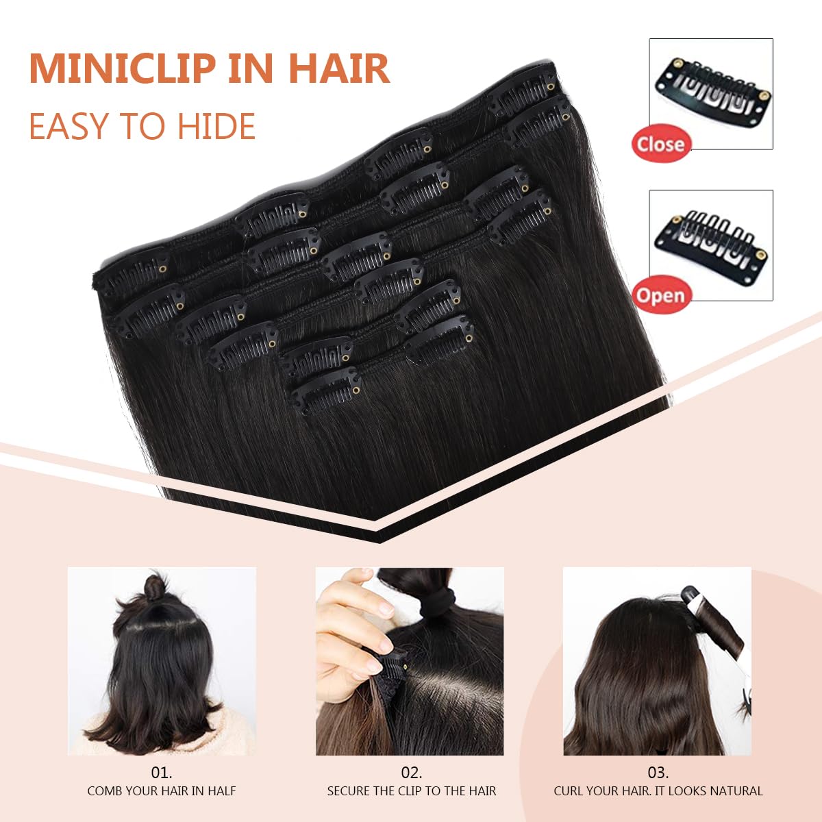 XD Clip in Hair Extensions 20inch - 120g Balayage Ombre Chocolate Brown to Caramel Blonde Human Hair Extensions (6pcs) | Remy Hair, Straight & Natural Black/4/27 | Perfect for Daily Wear, Parties & Special Occasions