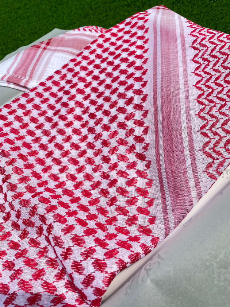 Men's Red Luxury Shemagh Scarf - Soft Cotton Keffiyeh for Winter Warmth, Outdoor Hiking & Desert Travel Accessories - Perfect for Camping, Motorcycle Riding & Fashion Statement