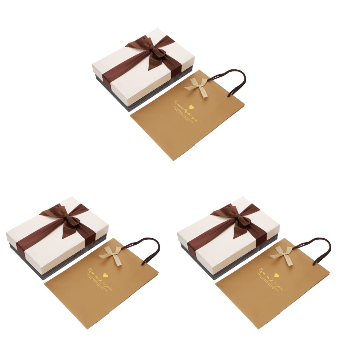 ABOOFAN 3-Piece Romantic Valentine's Day Gift Box Set - Elegant Gift Wrapping Containers for Couples, Anniversaries & Special Occasions